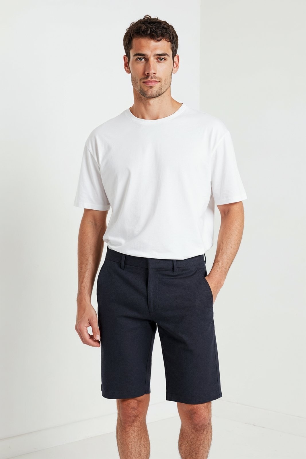 Imagem principal Bermuda Alfaiataria Slim Traymon Marinho Traymon azul marinho