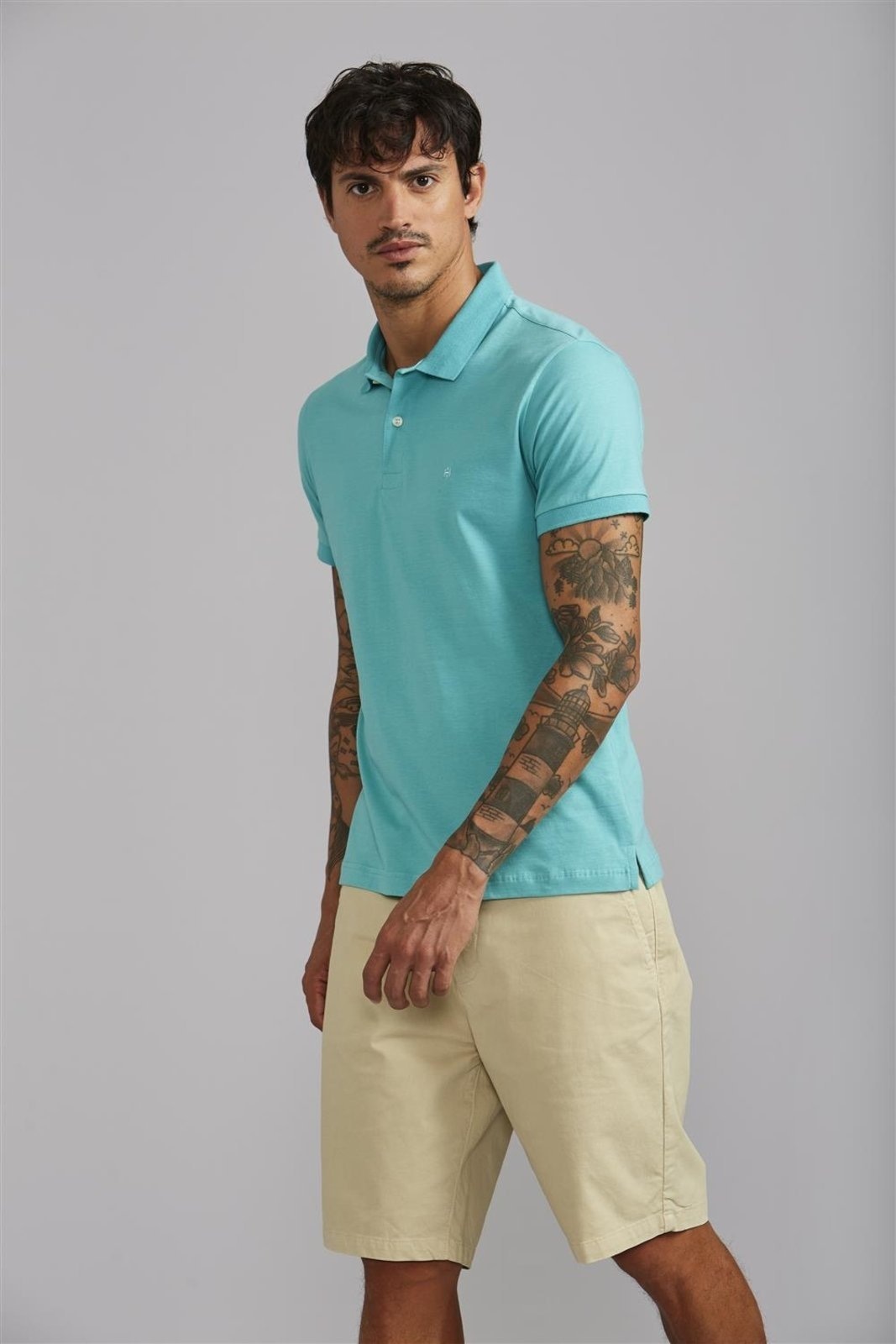 Imagem principal HIGHSTIL Polo Manga Curta Premium Malha Slim Fit Jade HIGHSTIL verde