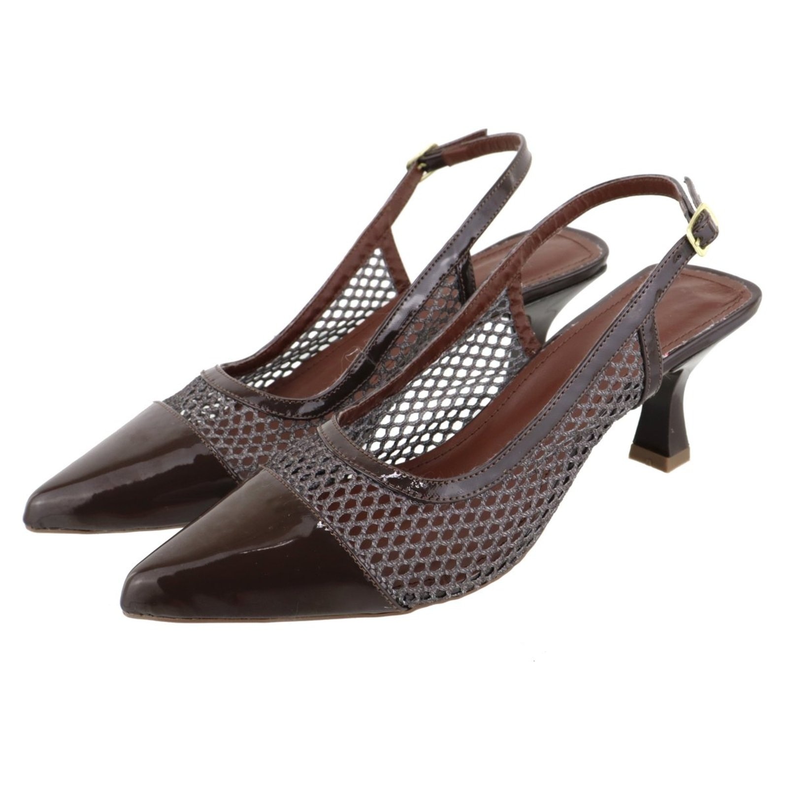 Imagem principal Scarpin Slingback Machiatto com Tela 5600 Sete Sales marrom