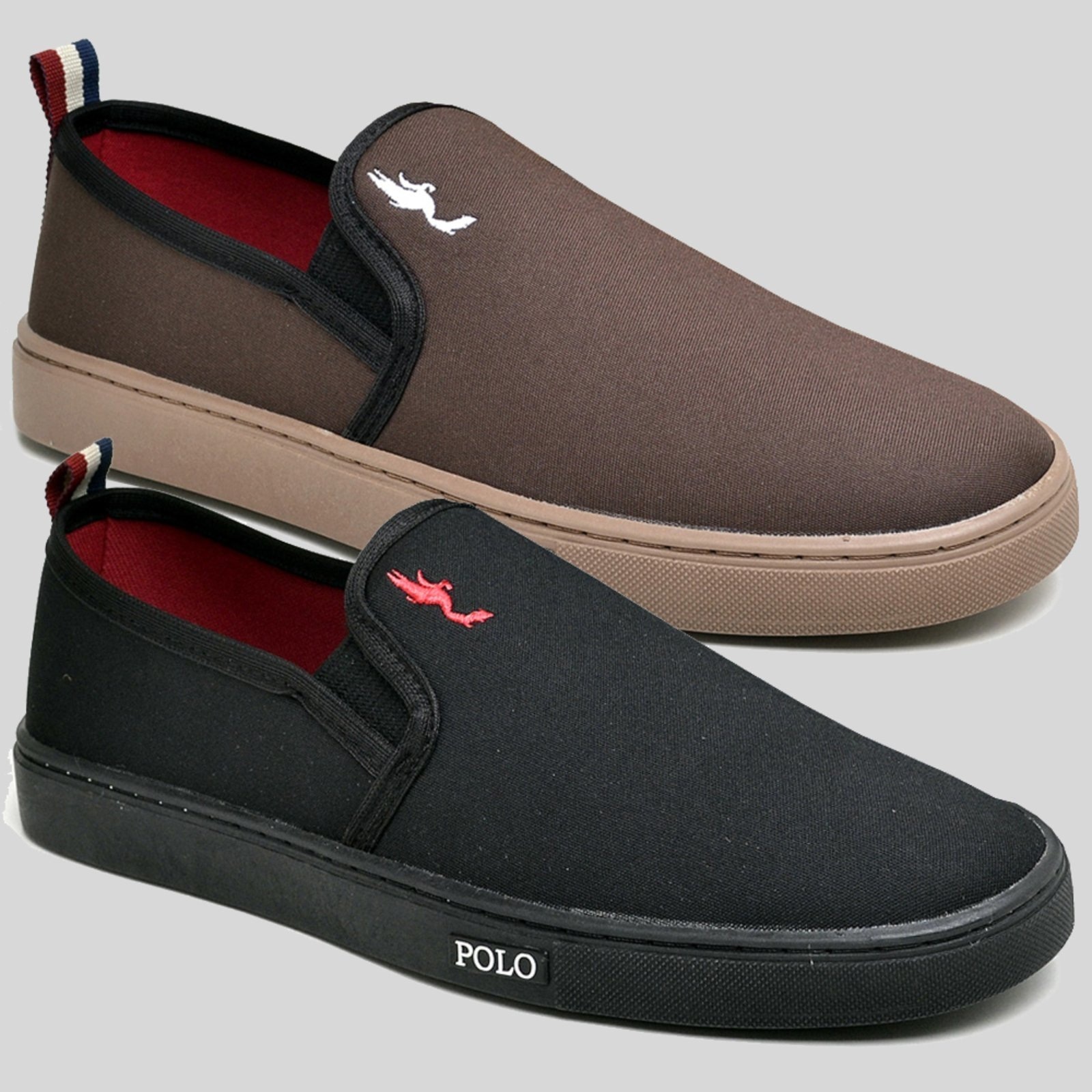 Imagem principal Sapatenis Masculino Iate Casual Aberto Calce Facil Polo Kit 2 Pares Marrom e Preto Polo Blu blu