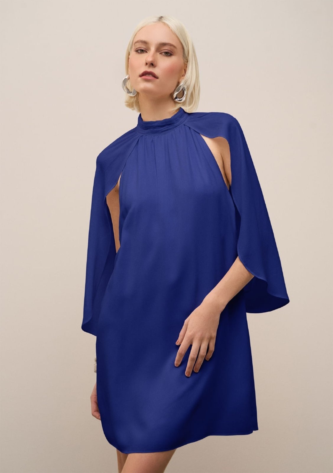 Imagem principal Vestido Iódice Solto Gola Alta Sem Manga Curto IÓDICE azul