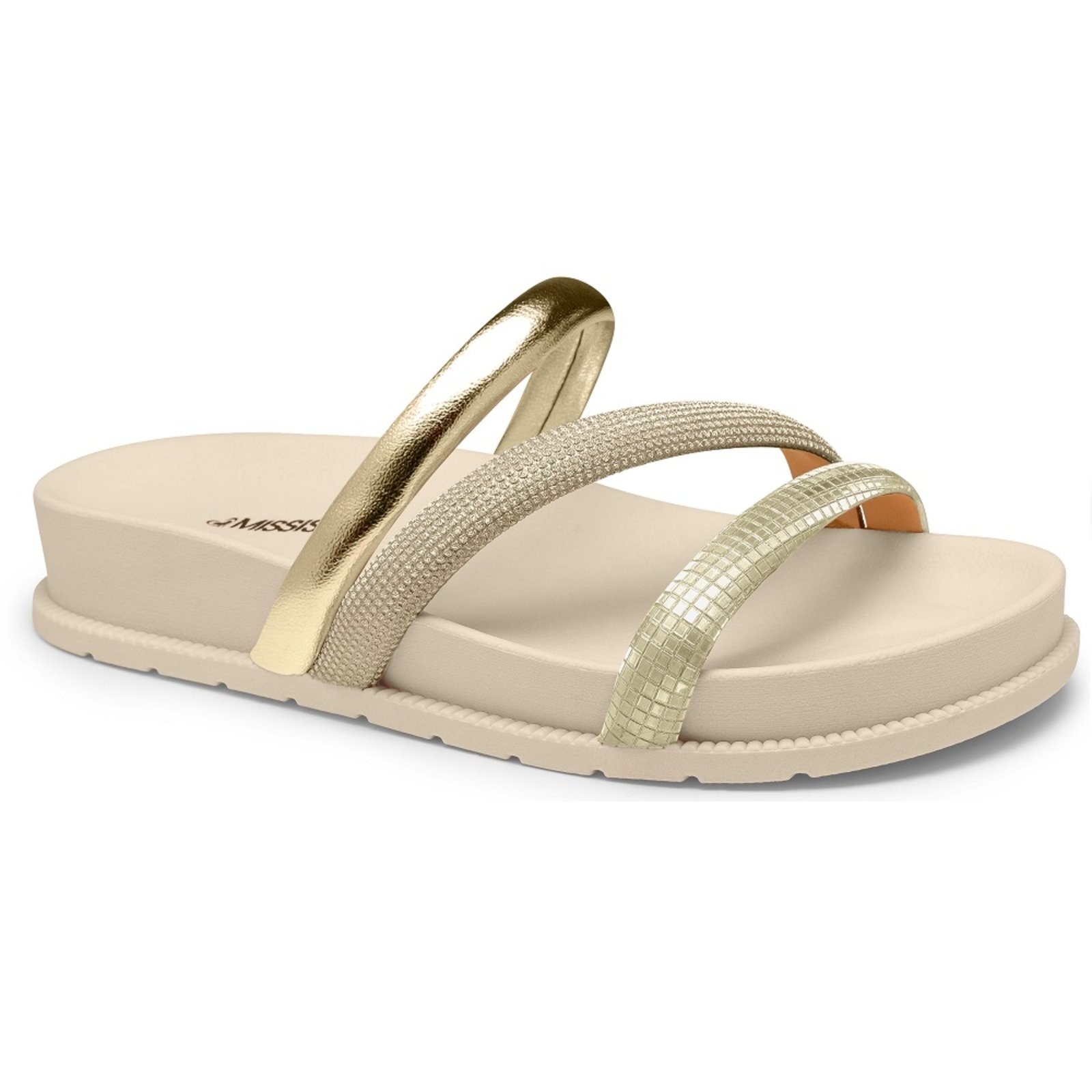 Imagem principal Tamanco Flatform Mississipi MB311 Feminino - Champagne MISSISSIPI bege champagne