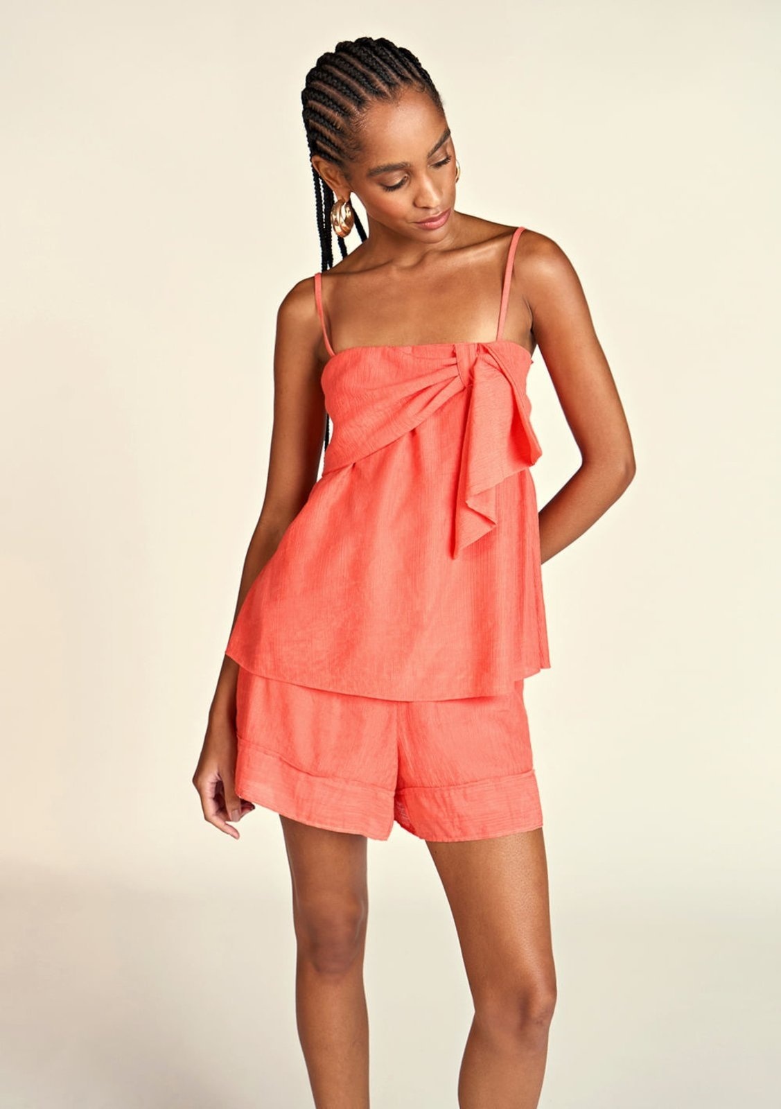 Imagem principal Shorts Zinco Evasê Bolso-Faca Zinco laranja