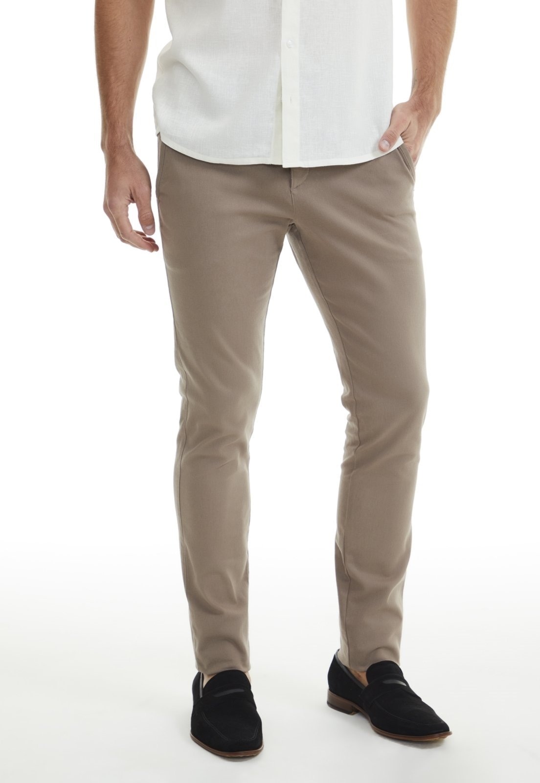 Imagem principal Calça Sarja Traymon Chino Slim Kaki Traymon bege kaki