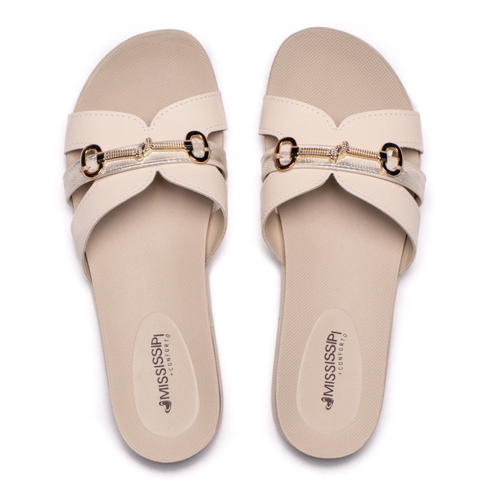 Imagem principal Chinelo Slide Feminino Mississipi Flatform Glitter MISSISSIPI bege