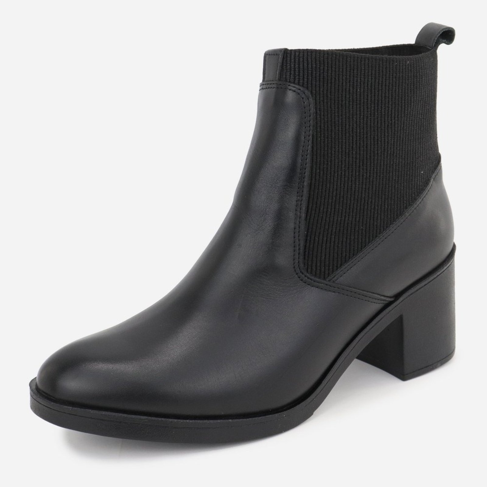 Imagem principal Bota Maria Paua Store Chelsea Moda Feminina Em Couro Cano Curto Salto Bloco MARIA PAULA preto