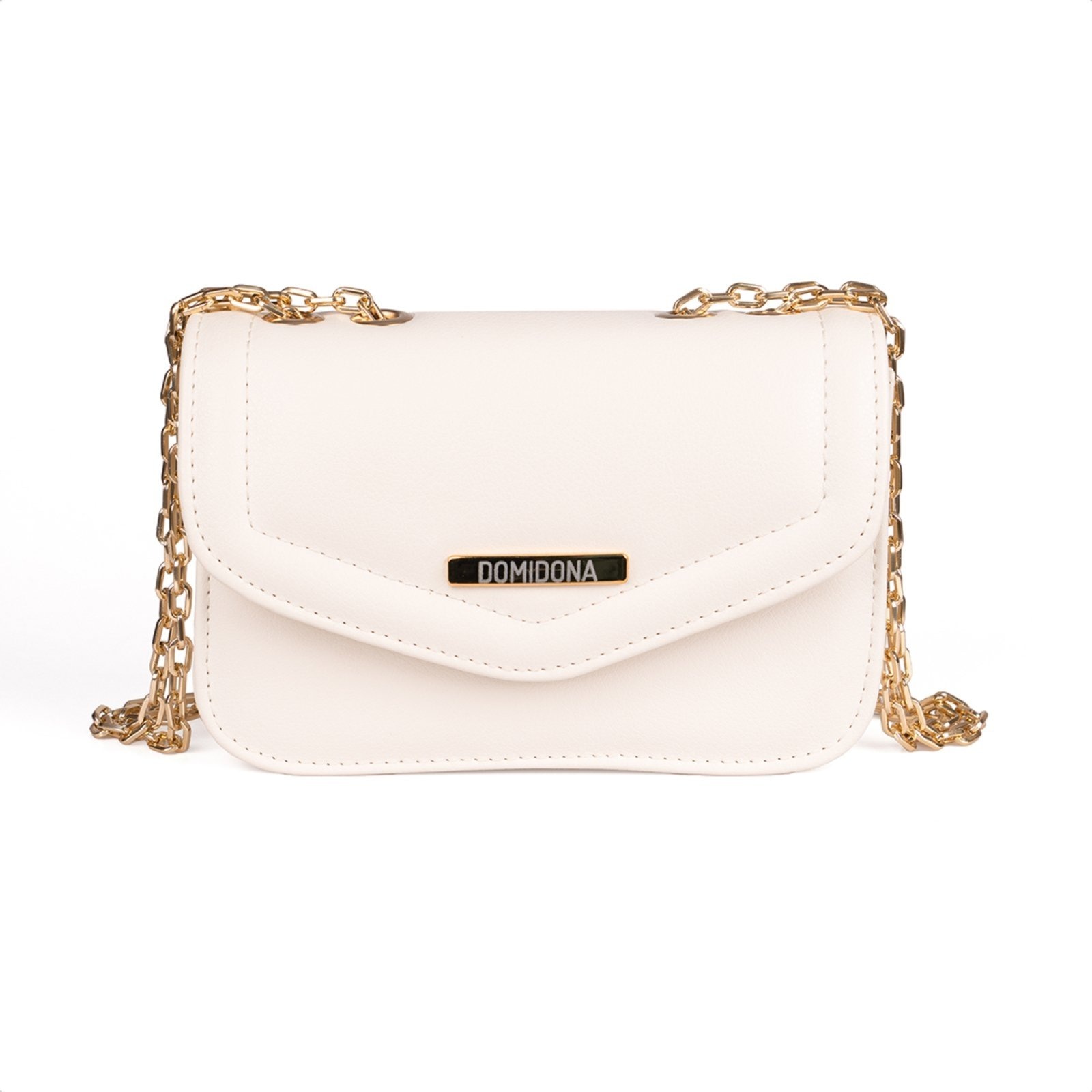 Imagem principal Bolsa Feminina Domidona Mini Bag Off White Pequena com Corrente Dourada Domidona off-white white