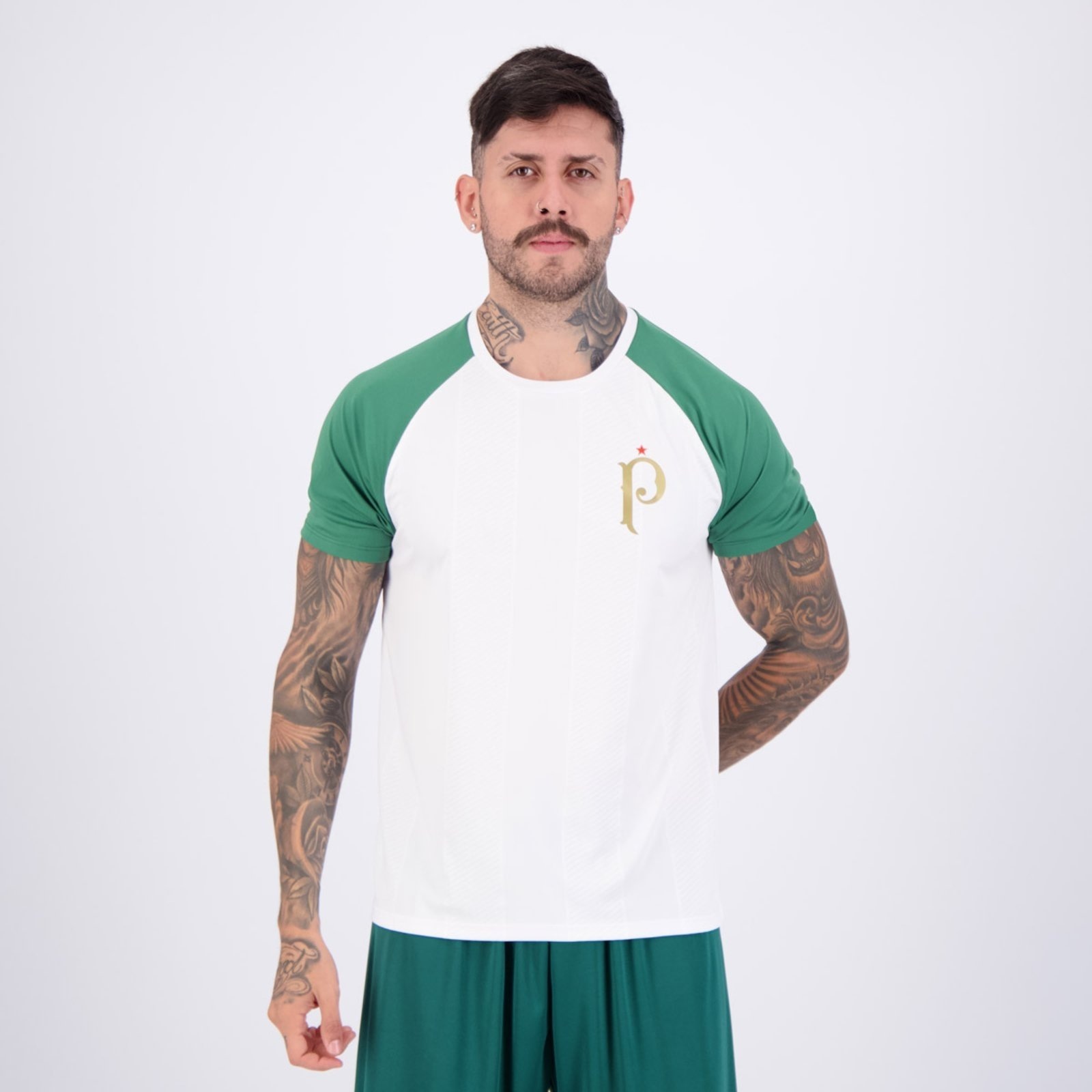 Imagem principal Camisa Palmeiras Palestra Raglan Branca Betel branco
