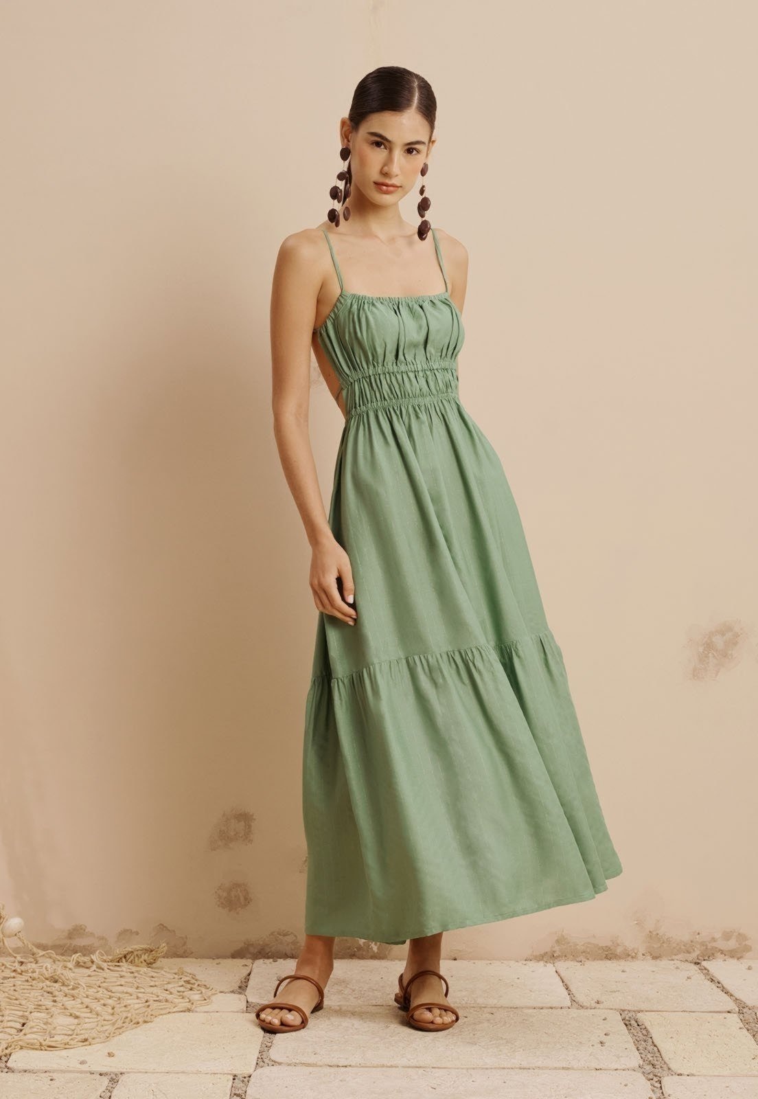 Imagem principal Vestido Midi Elástico Busto CaCay verde oliva