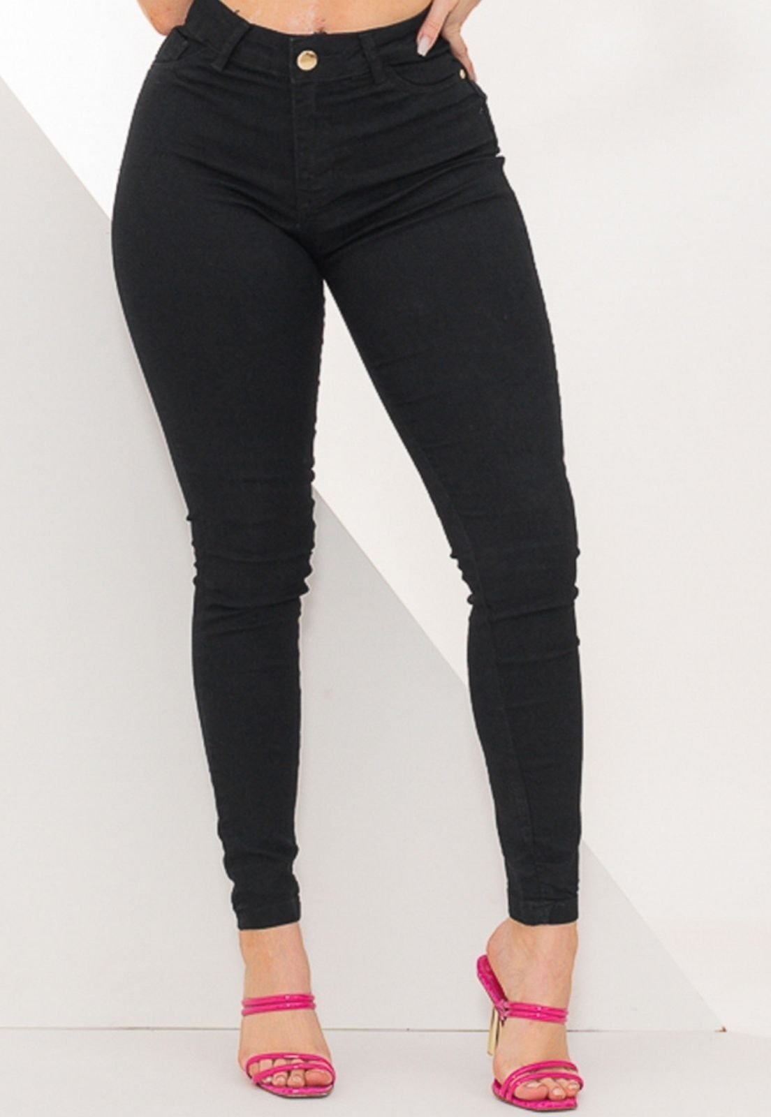 Imagem principal Calça Skinny Jeans Preta Feminina com Elastano Confortável e Caimento Perfeito TEX JEANS preto
