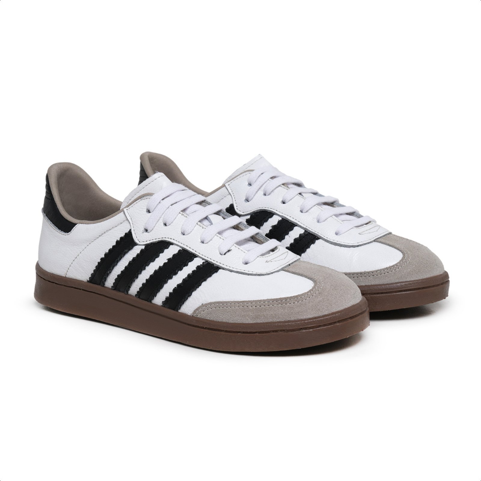 Imagem principal TENIS FEMININO CANO BAIXO DE COURO PARA O DIA A DIA Ref.:1500 BRANCO E Mister Couros preto