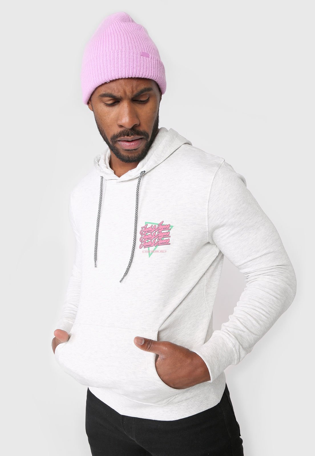 Imagem principal Blusa de Moletom Fechada Jack & Jones Lettering jack & jones cinza