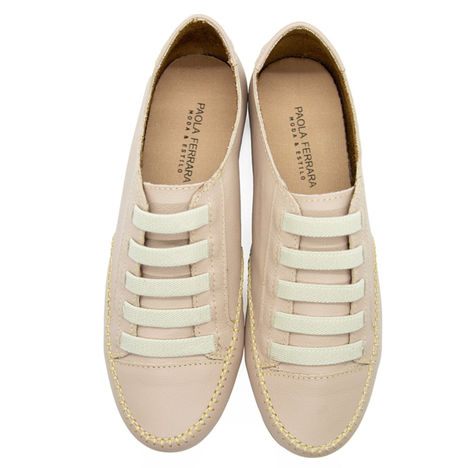 Imagem principal Tênis Mocatênis Coleção Paola Ferrara 2025 - COURO - TODO FORRADO - Cod801 Amore diRavena nude