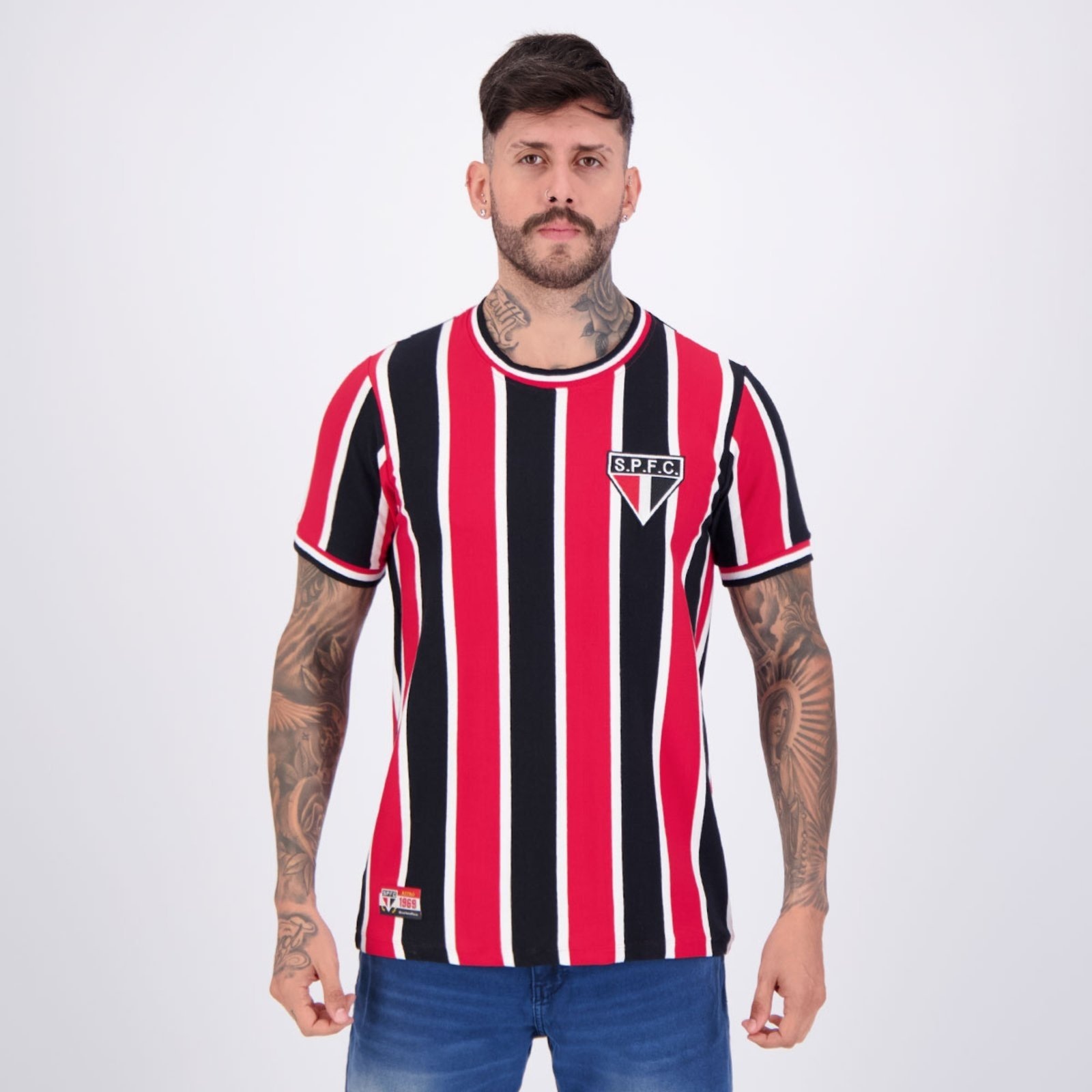 Imagem principal Camisa São Paulo Retrô 1969 Listrada Retrômania vermelho