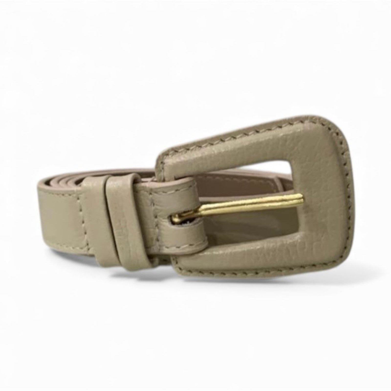 Imagem principal Cinto Feminino em Couro Fivela Encapada 027 Off White Mariart off-white white