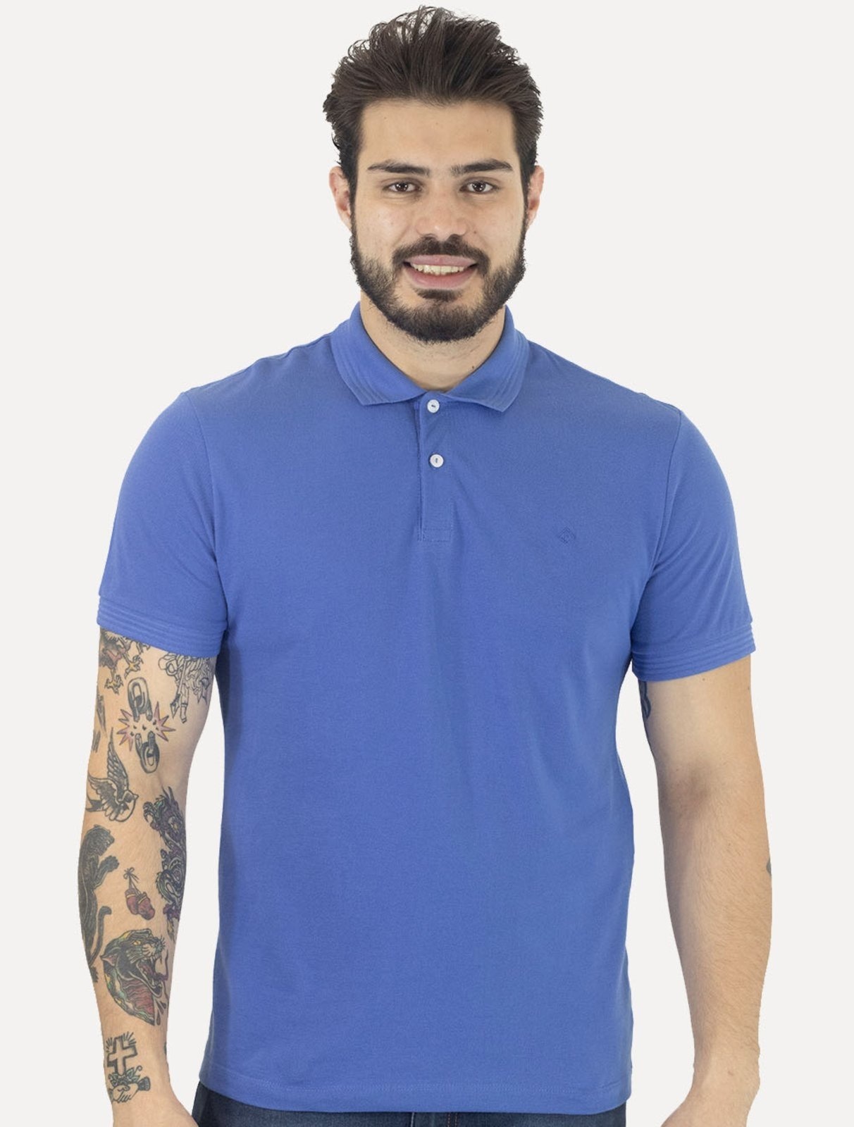 Imagem principal Polo Forum Masculina Piquet Wave Collar Médio Forum azul