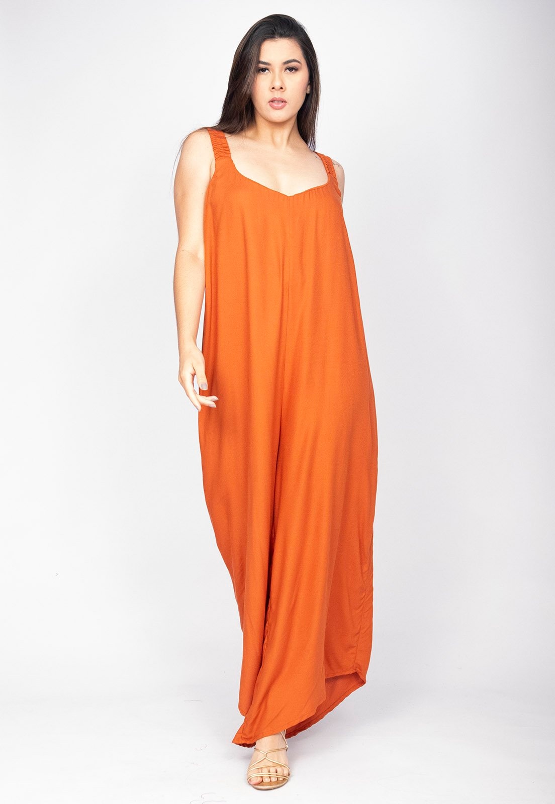 Imagem principal Macacão Saruel Viscose Alça com Elástico Terracota Amazonia Vital cobre