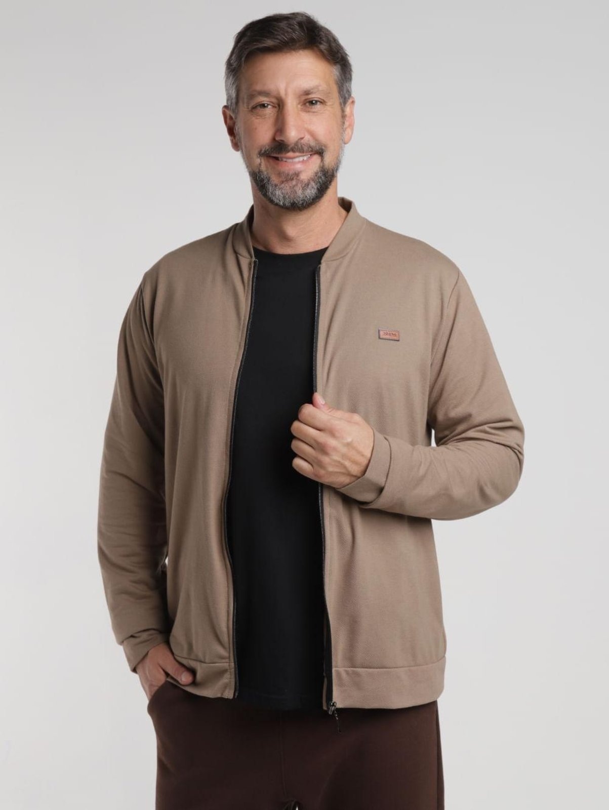 Imagem principal Jaqueta Moletinho Sarjado Masculina CAQUI DZero marrom caqui
