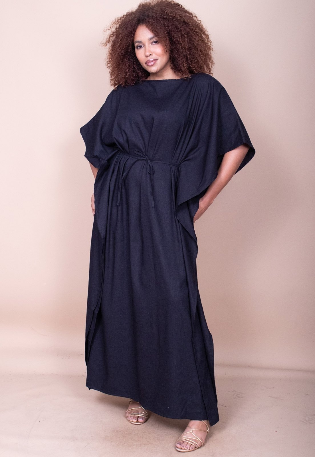 Imagem principal Vestido Longo Cabanafree Linho com Viscose Cabanafree preto