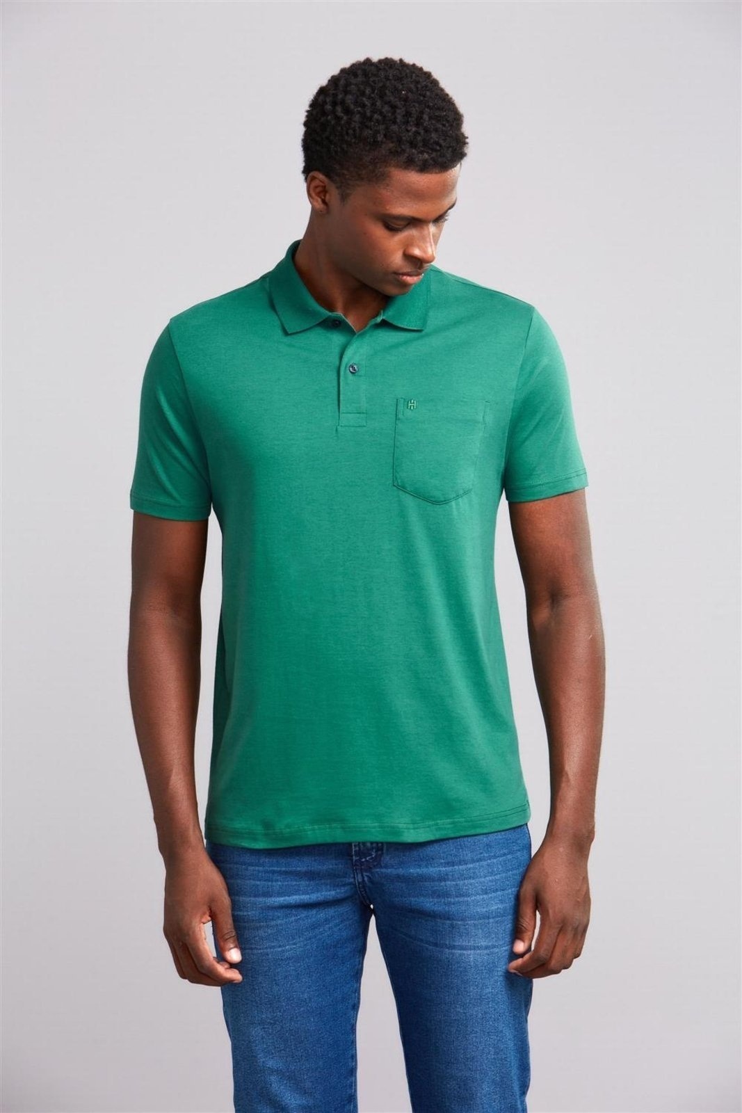 Imagem principal HIGHSTIL Polo Manga Curta com Bolso Comfort Malha Básica Alamo HIGHSTIL verde