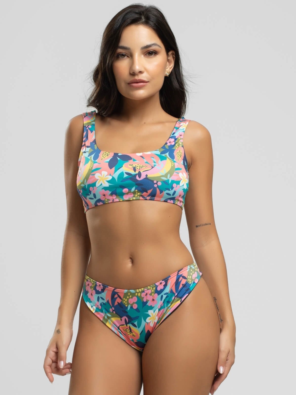 Imagem principal Biquini Regata Calcinha Comum Proteção Uv 50+ Vicbela Flor Vicbela estampado/multicolorido