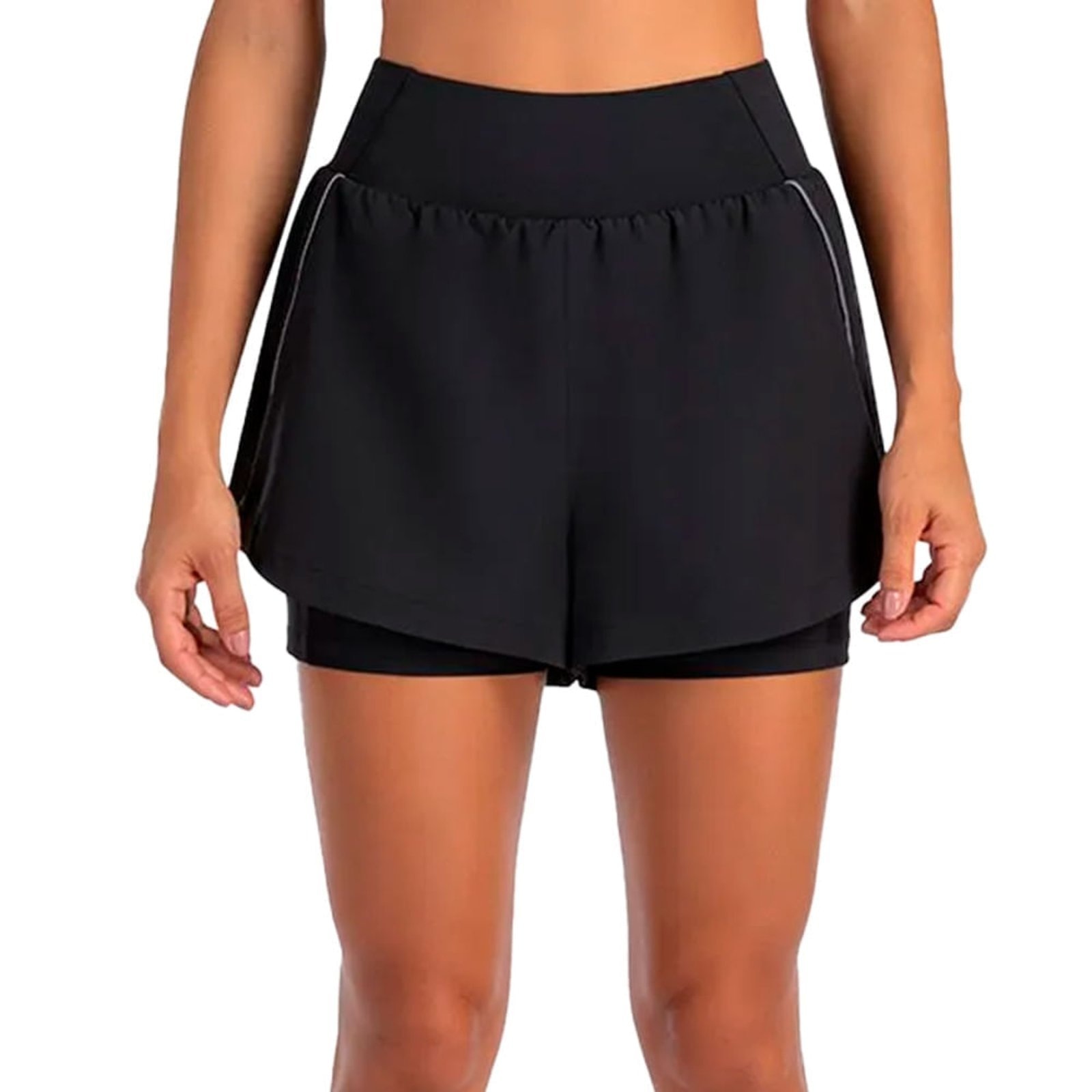 Imagem principal Short Feminino Olympikus Ultra 2 Em 1 Dryaction Cinza OLYMPIKUS preto