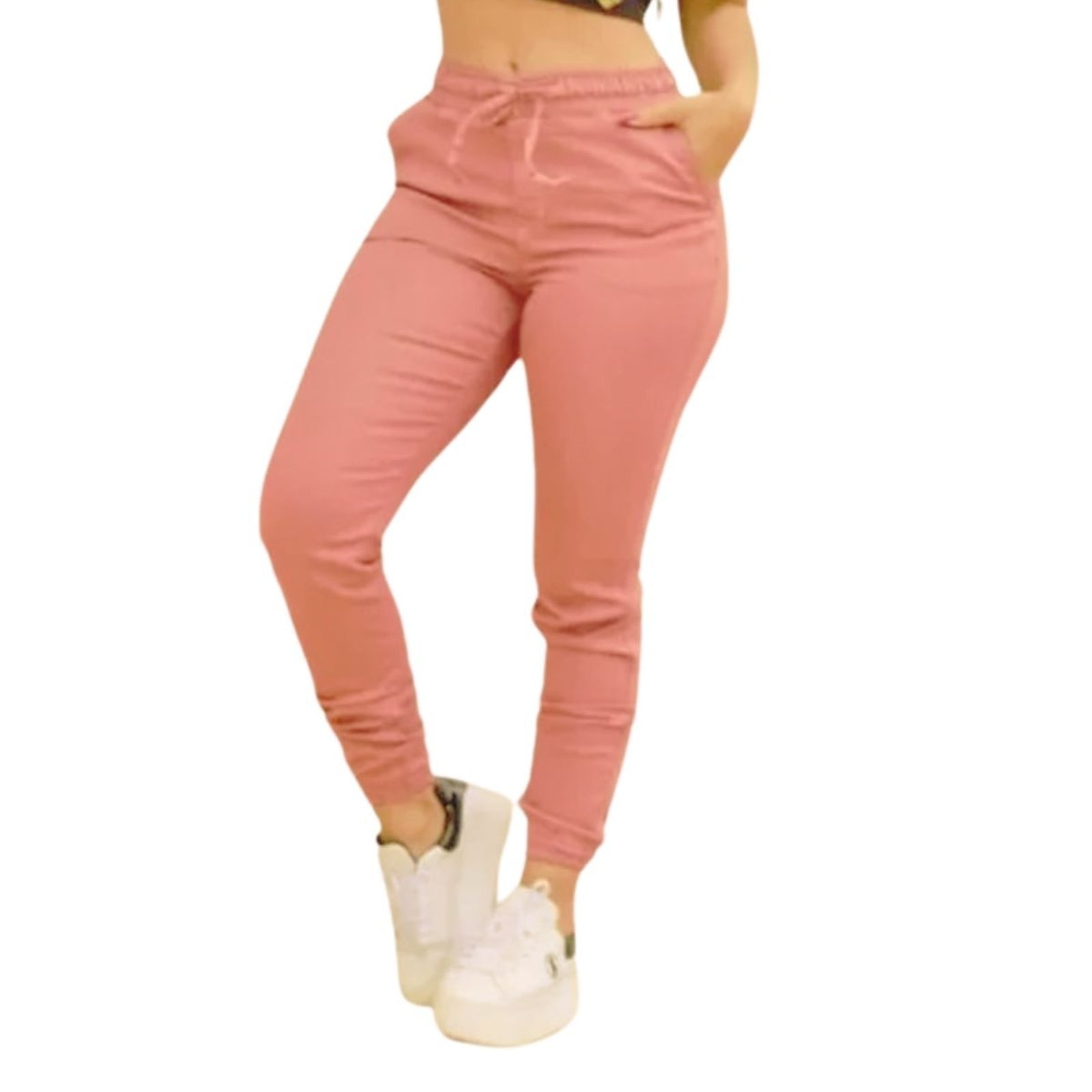 Imagem principal Calça Jogger Jeans Loka Moda Feminina na Sarja Jeans Loka rosa