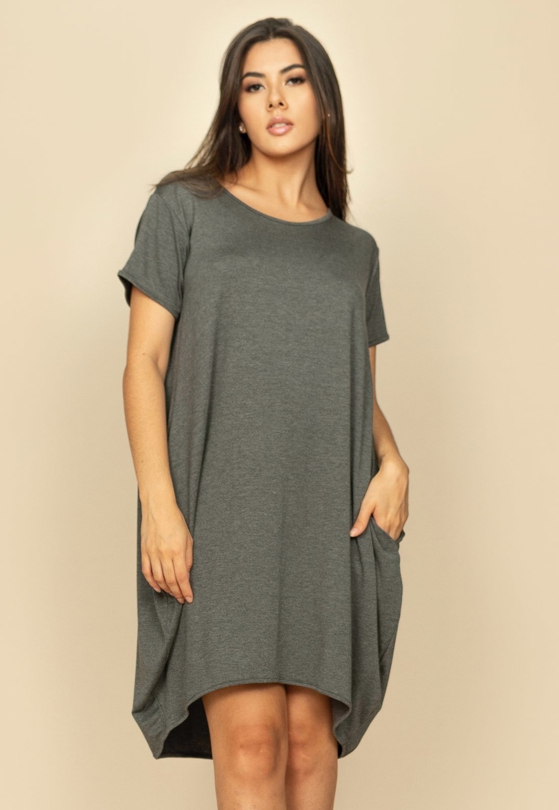 Imagem principal Vestido Curto Malha Amplo Always Mescla Amazonia Vital cinza