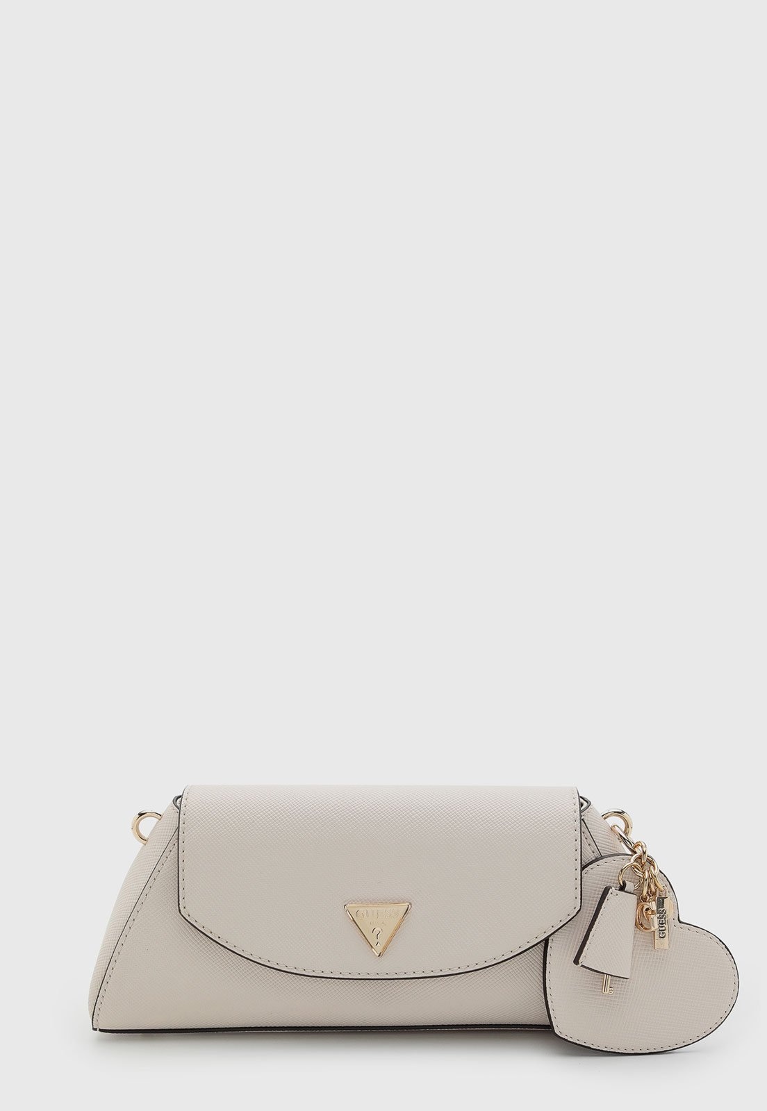 Imagem principal Bolsa Média Guess Logo Metálico Pingente Dourado Off White Guess off-white white