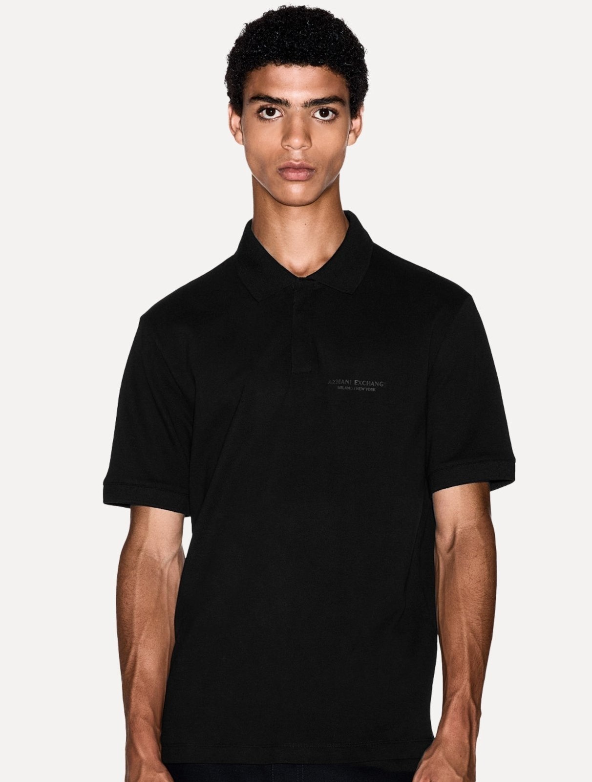 Imagem principal Polo Armani Exchange Regular Fit Light Logo Milano Preta Armani Exchange preto