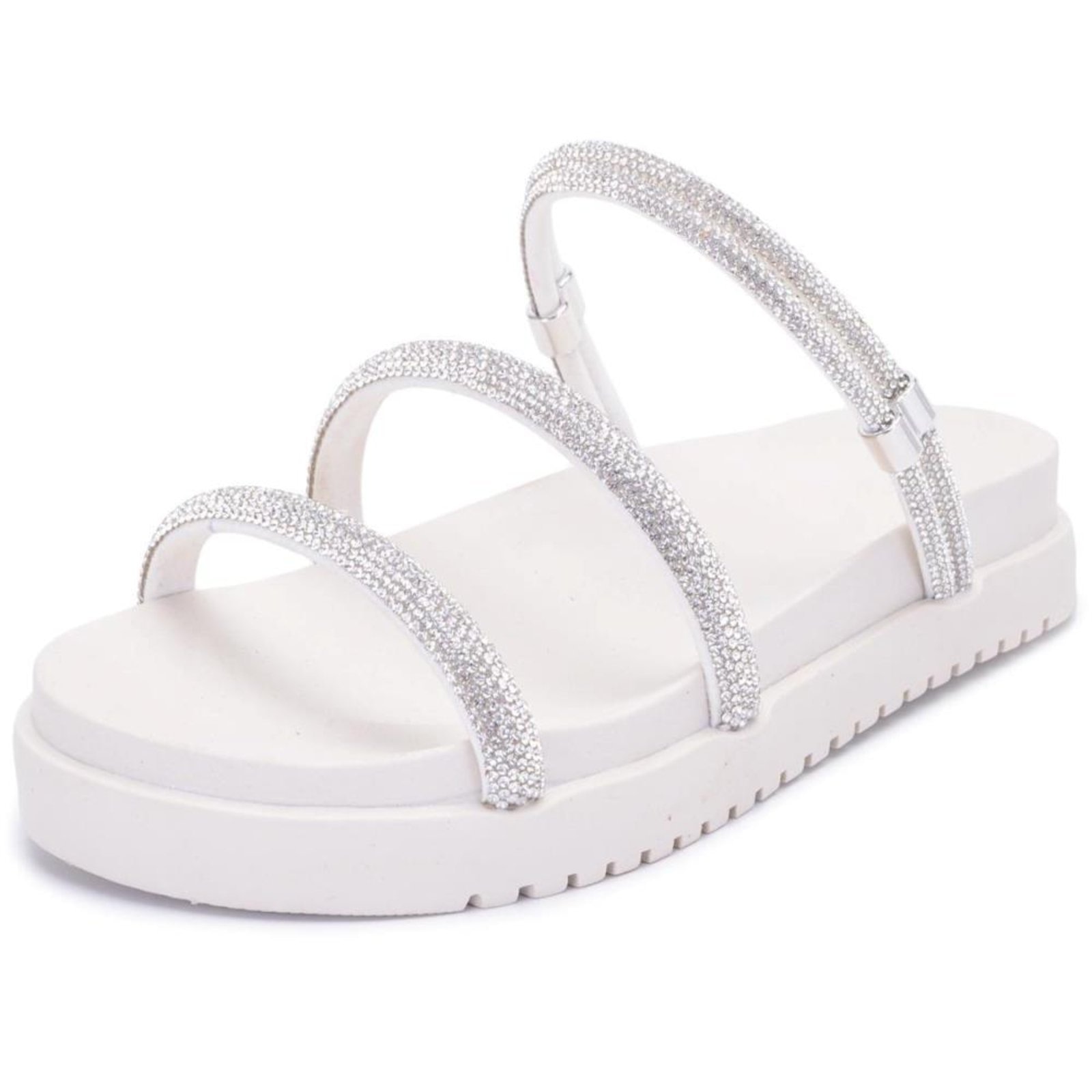 Imagem principal Sandália Feminina Papete Tiras Brilho DFT Brisa Off White Peccato | Clube do Sapatato de Franca Peccato off-white white