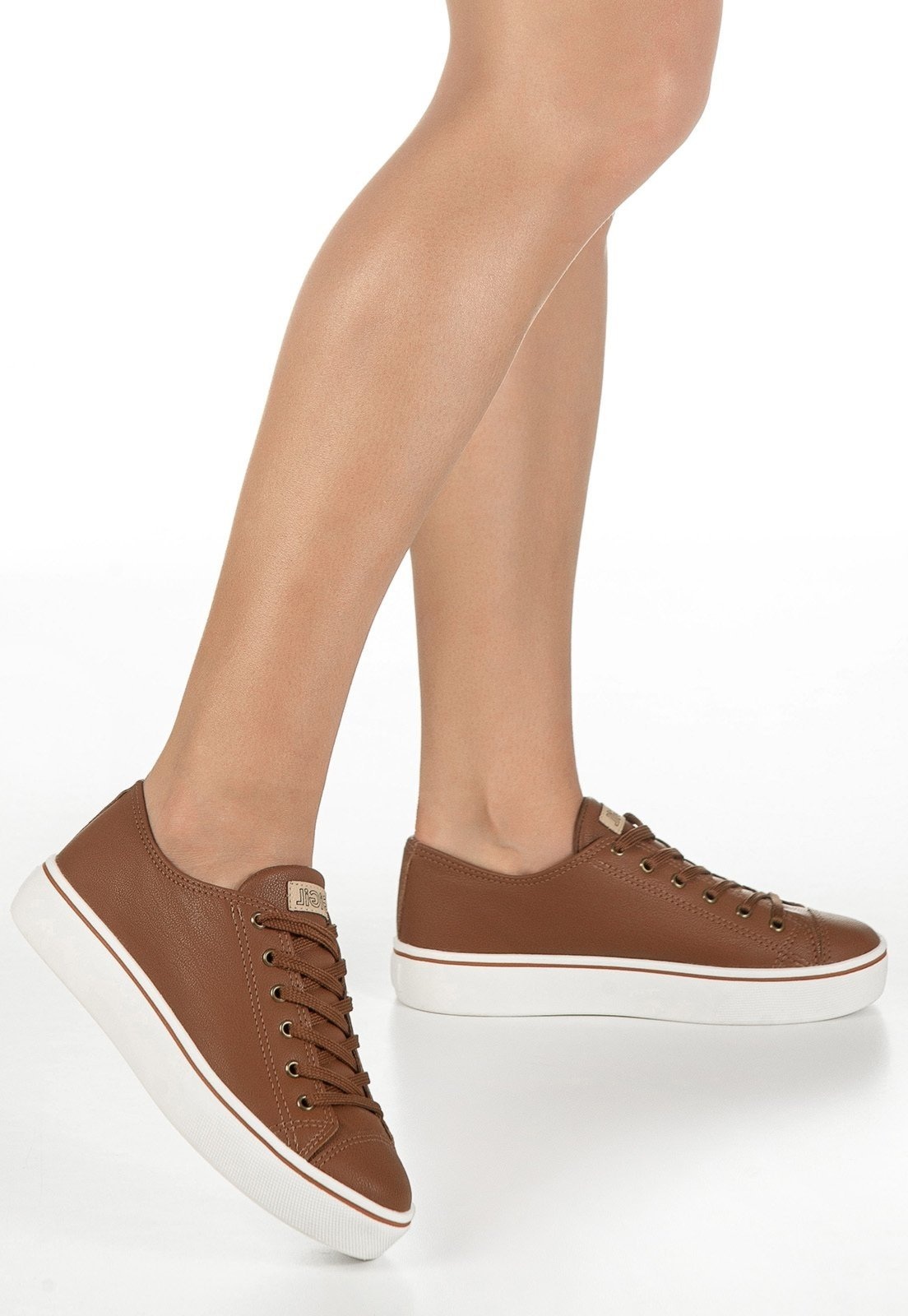 Imagem principal Tenis Casual Gigil Feminino Star Confortável Caramelo Gigil branco