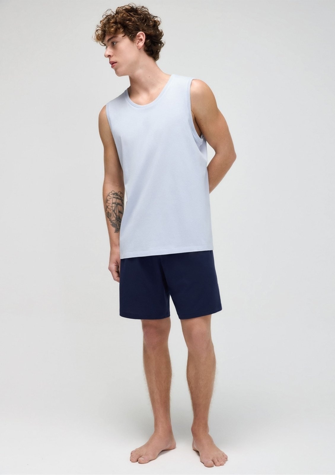 Imagem principal Pijama Curto Masculino Em Malha De Algodão Hering azul