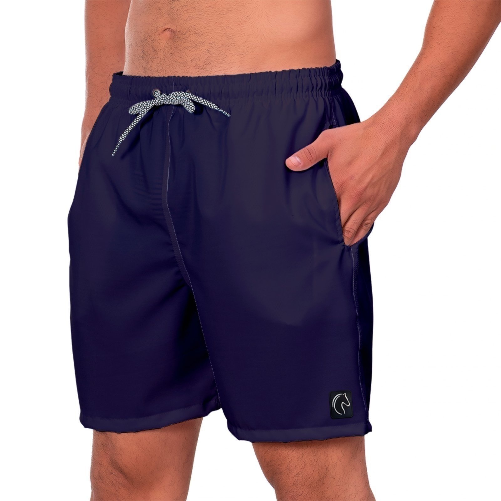 Imagem principal Short Masculino W2 Liso Básico Leve Bermuda Masculina com Elástico e Cordão Ajustável na Cintura Bolsos Laterais Secagem Rápida Marinho W2 STORE azul/azul marinho azul