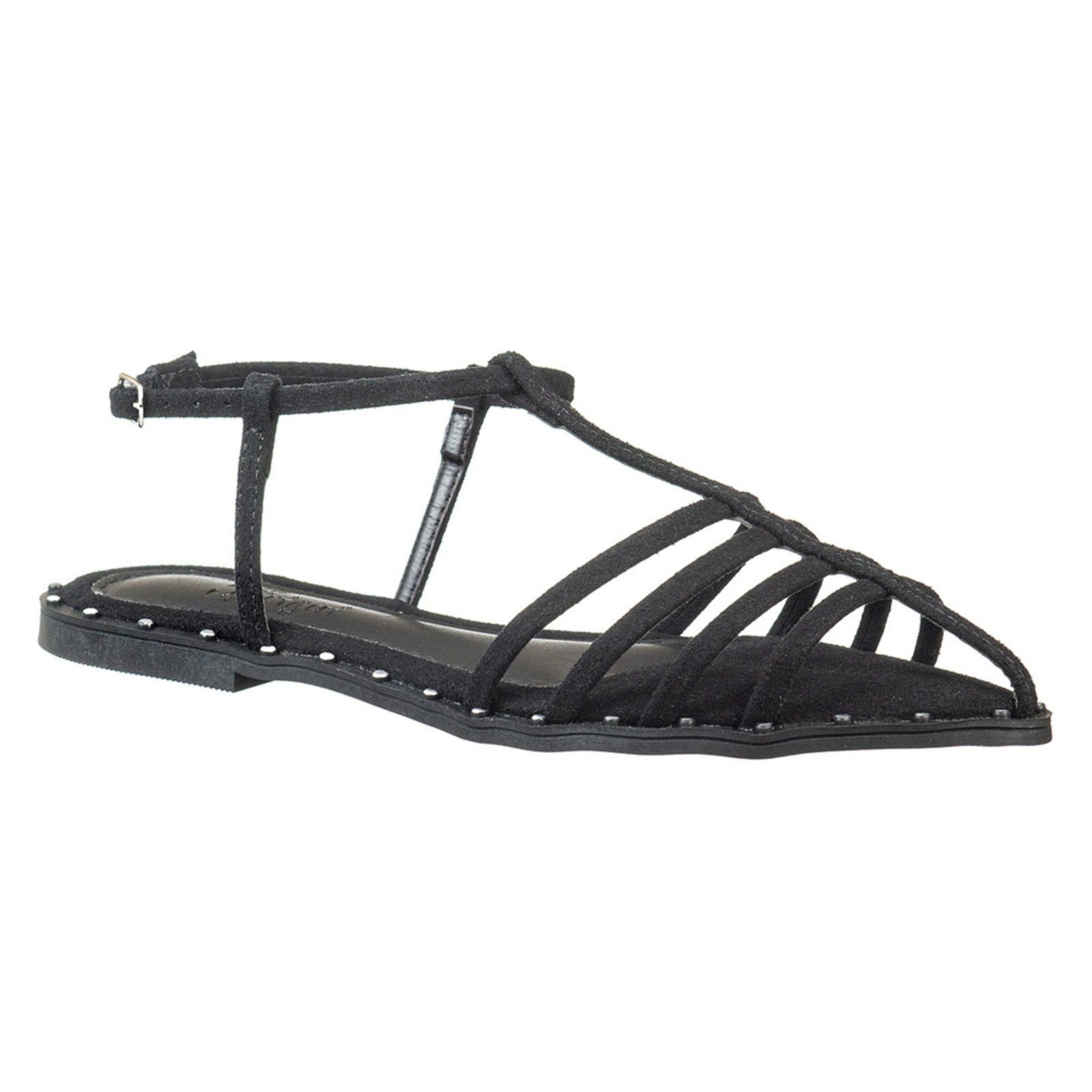 Imagem principal Sandália Feminina Rasteirinha Gladiadora C/ Bico Folha- Via Birigui VB Calçados preto