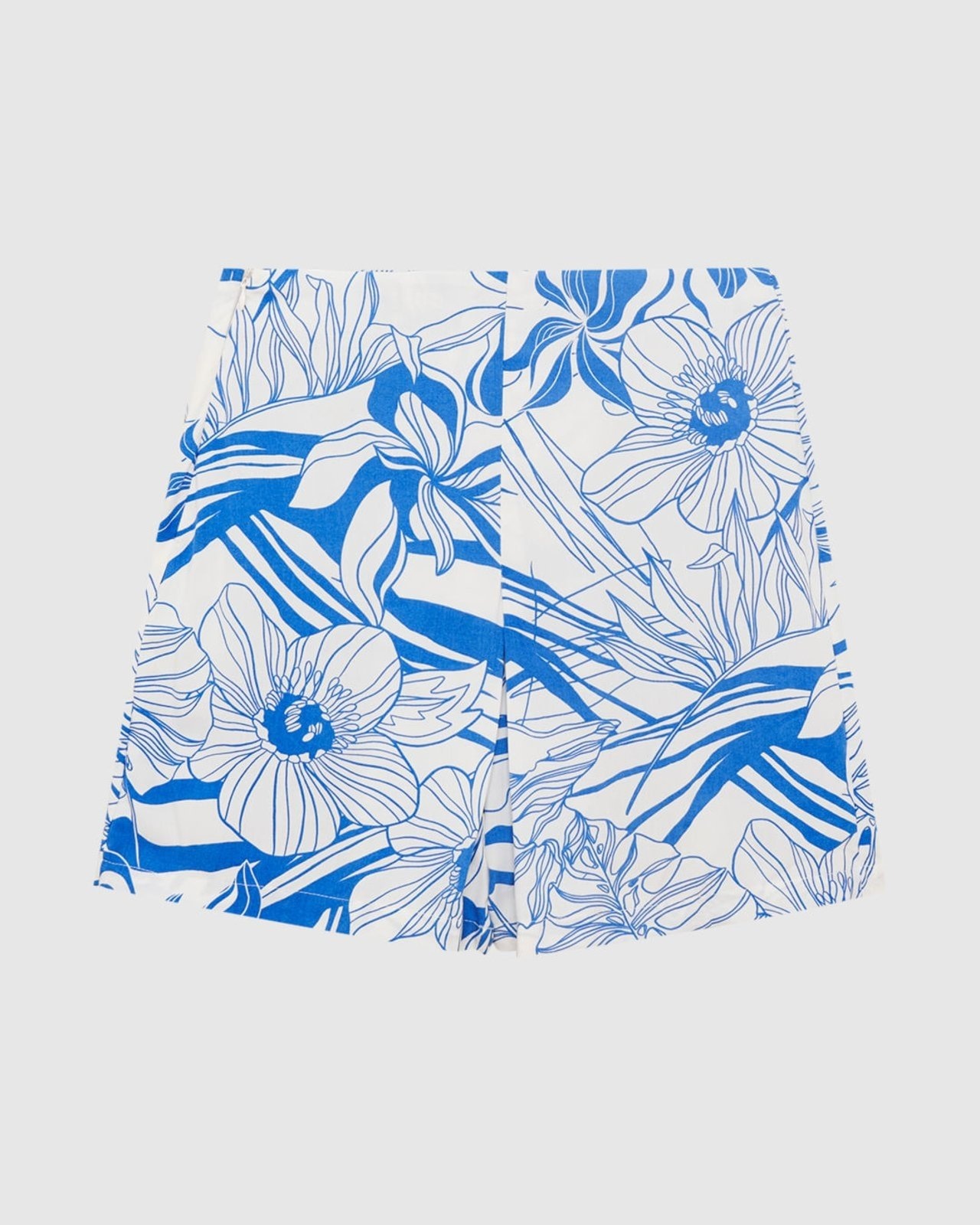 Imagem principal Shorts Feminino Floral Com Pregas Em Viscose Malwee azul