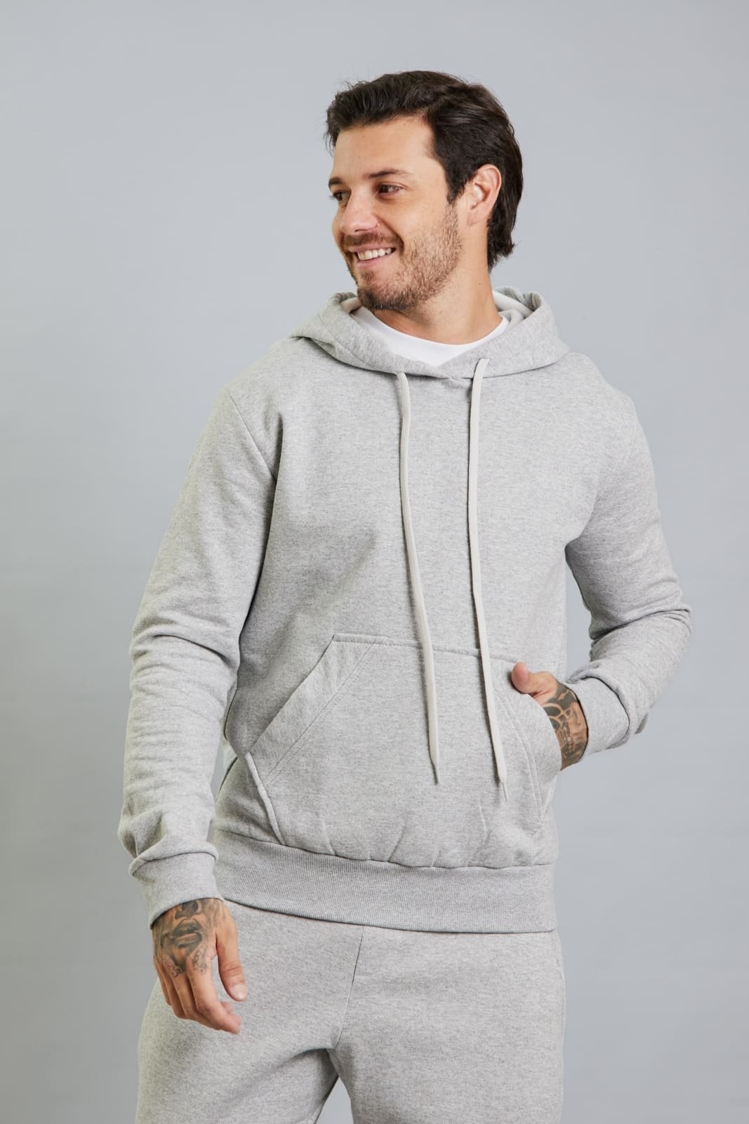 Imagem principal Blusa de Moletom Masculina Canguru com Capuz Dialogo Jeans Mescla DIALOGO cinza