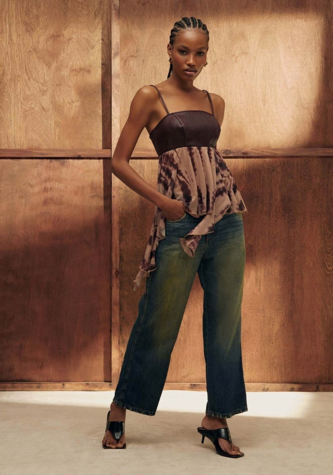 Imagem principal Calça Jeans Reta Cropped Cintura Média My Favorite Things azul