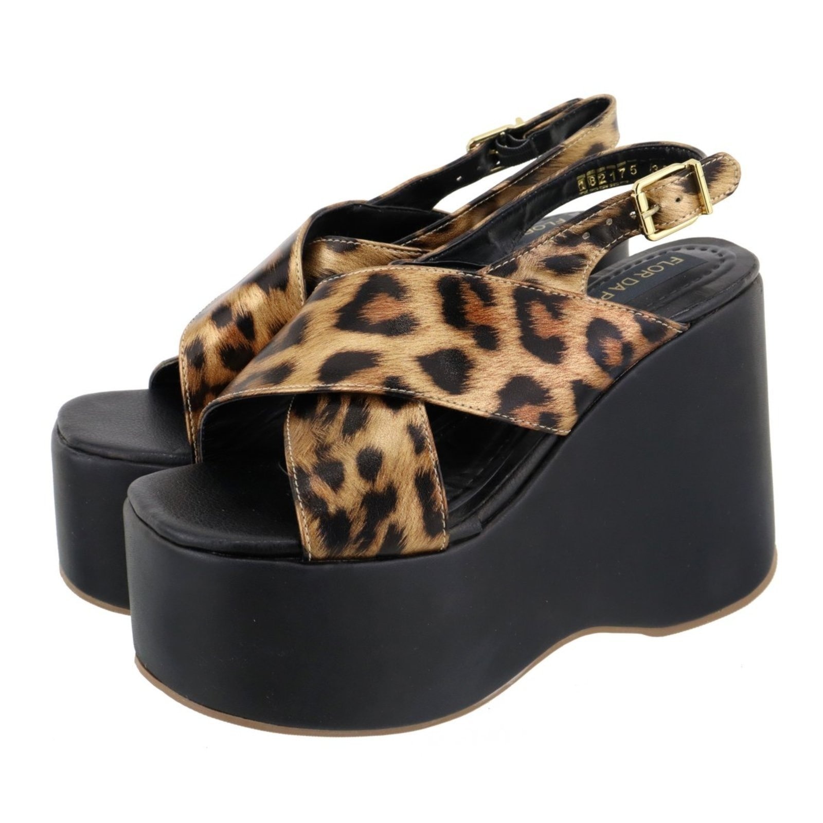 Imagem principal Sandália Feminino Anabela Flor Da Pele Cortiça Plataforma 182175 Shine Flor da Pele onça