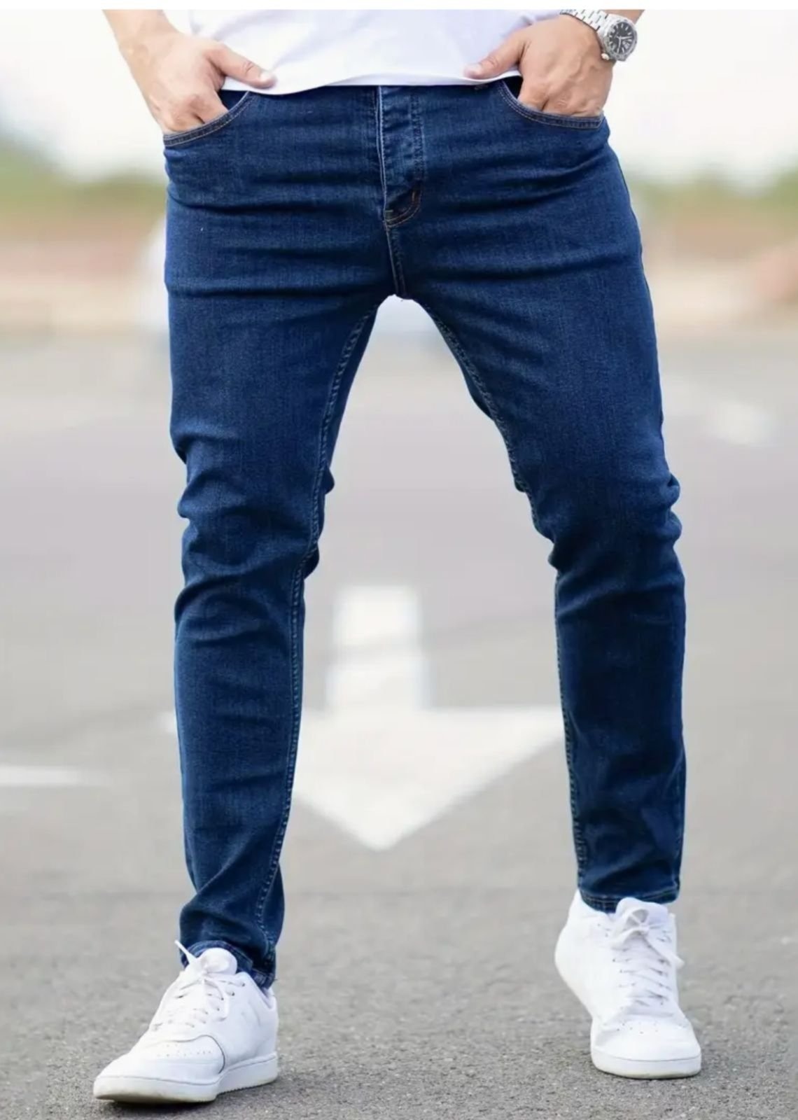 Imagem principal Calça Jeans Masculina Slim Lavado linha Premium Modelo Fashion ED E A E JEANS azul