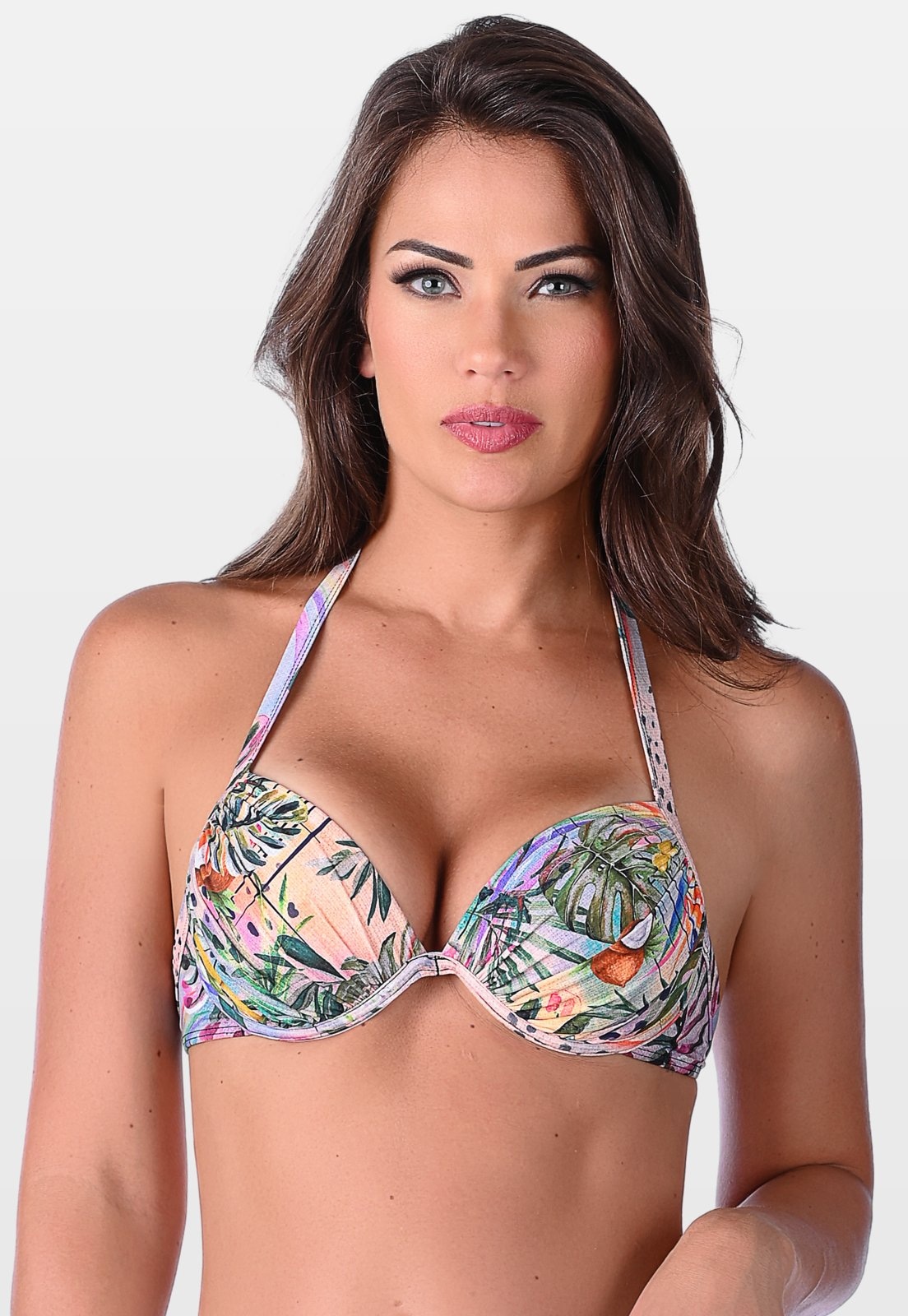 Imagem principal Top Summer Soul Franzido Com Bojo Meia Taça e Aro Com Amarração Tropical Summer Soul nude