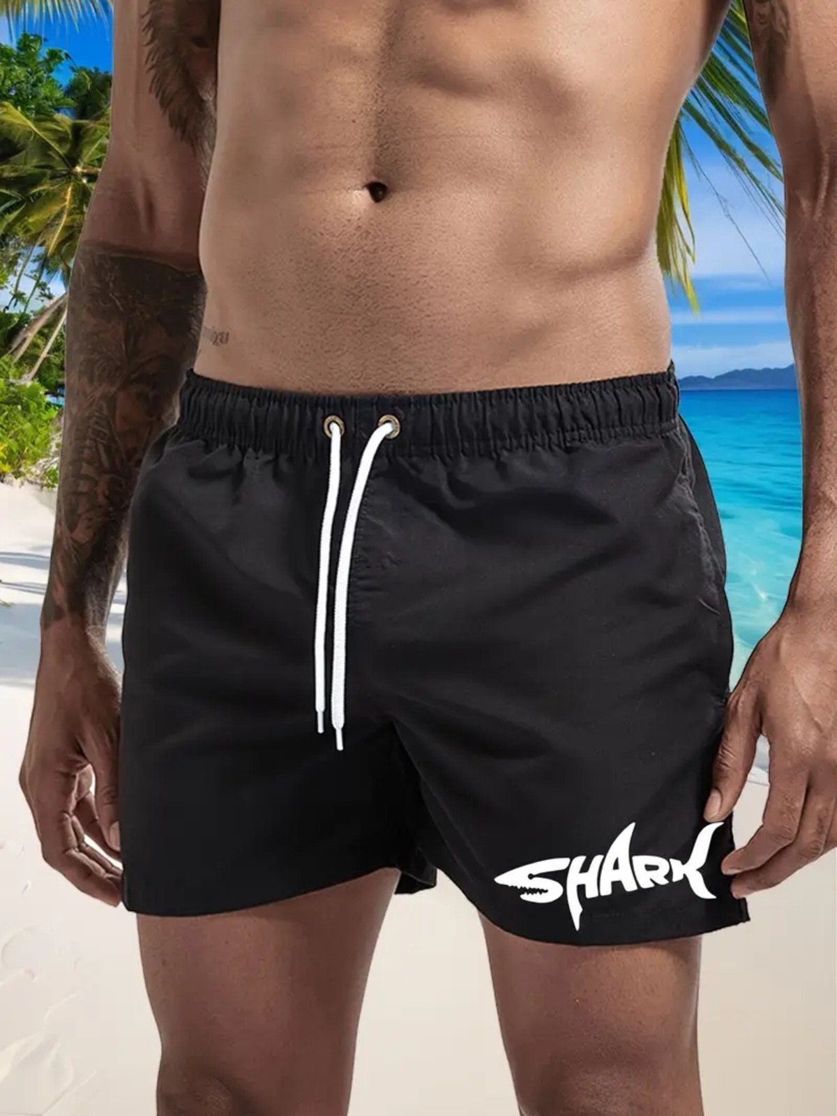 Imagem principal Short Masculino Shark Safira Moda Tactel Safira Moda preto