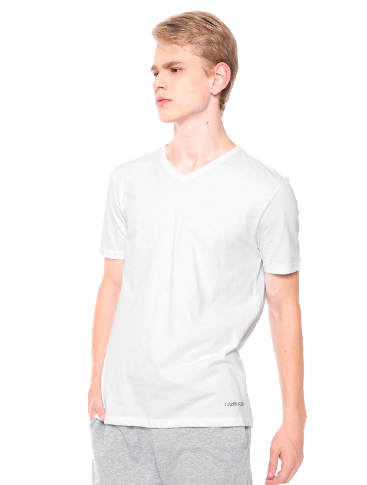 Imagem principal Camisetas Calvin Klein Underwear Masculinas V-Neck Brancas Pack 2UN Calvin Klein branco