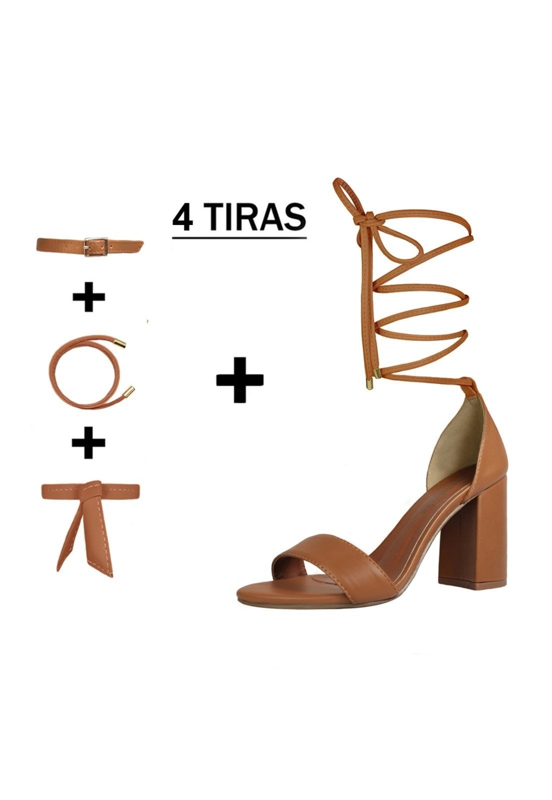 Imagem principal Sandália Troca Tira Salto Alto Grosso Luiza Sobreira Mod. 2064-2 Luiza Sobreira caramelo