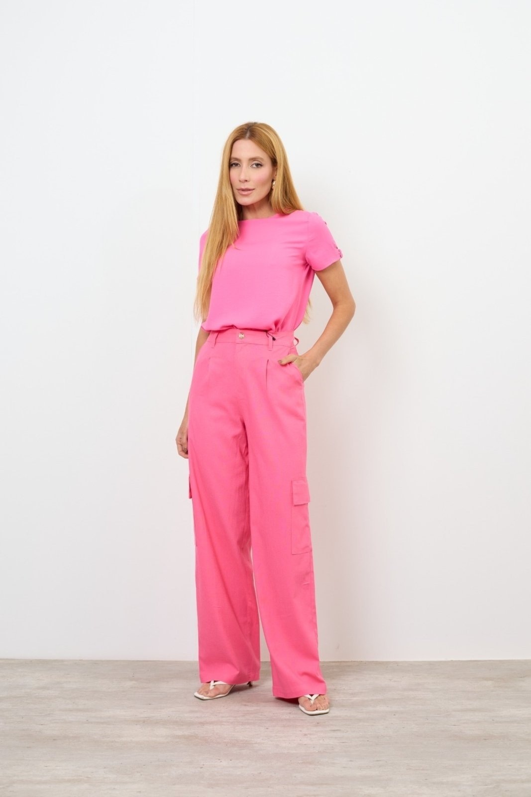 Imagem principal Calça Vanibele Linho Chiclete Vanibele rosa