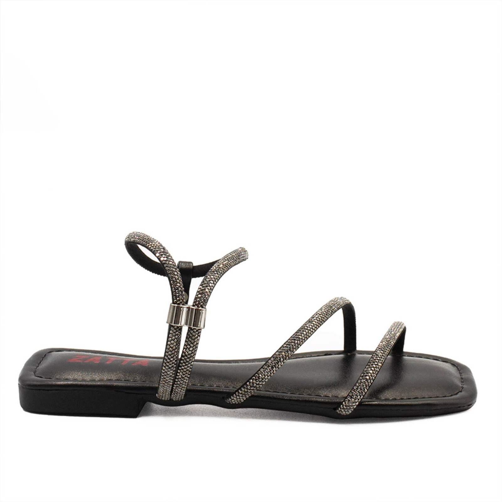 Imagem principal Rasteira Zatta Ajuste Brilho Mara ZATTA preto