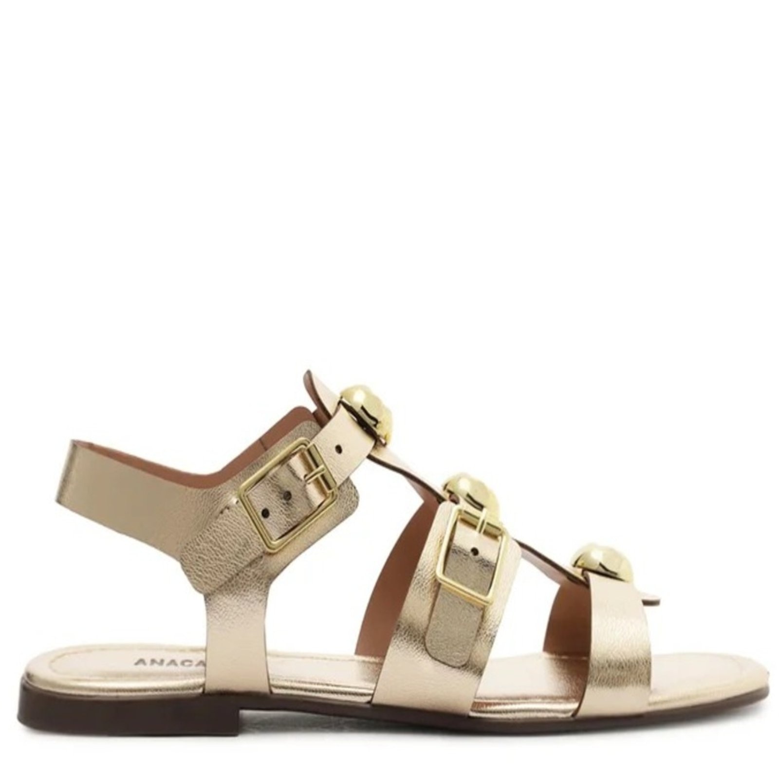 Imagem principal Sandália Anacapri Três Tiras Adornos Anacapri dourado