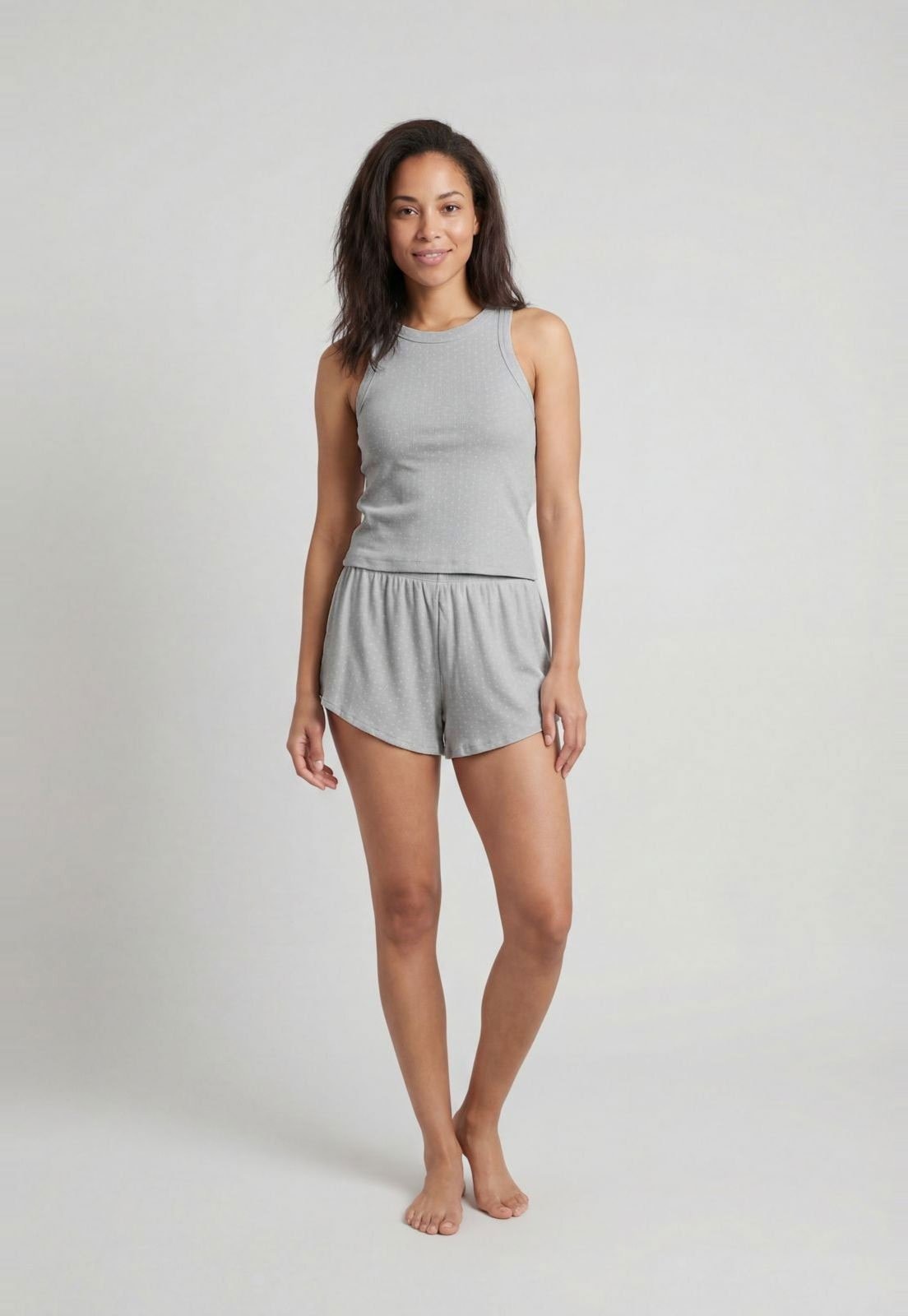 Imagem principal Conjunto Pijama Feminino Hering Decote Redondo Hering cinza