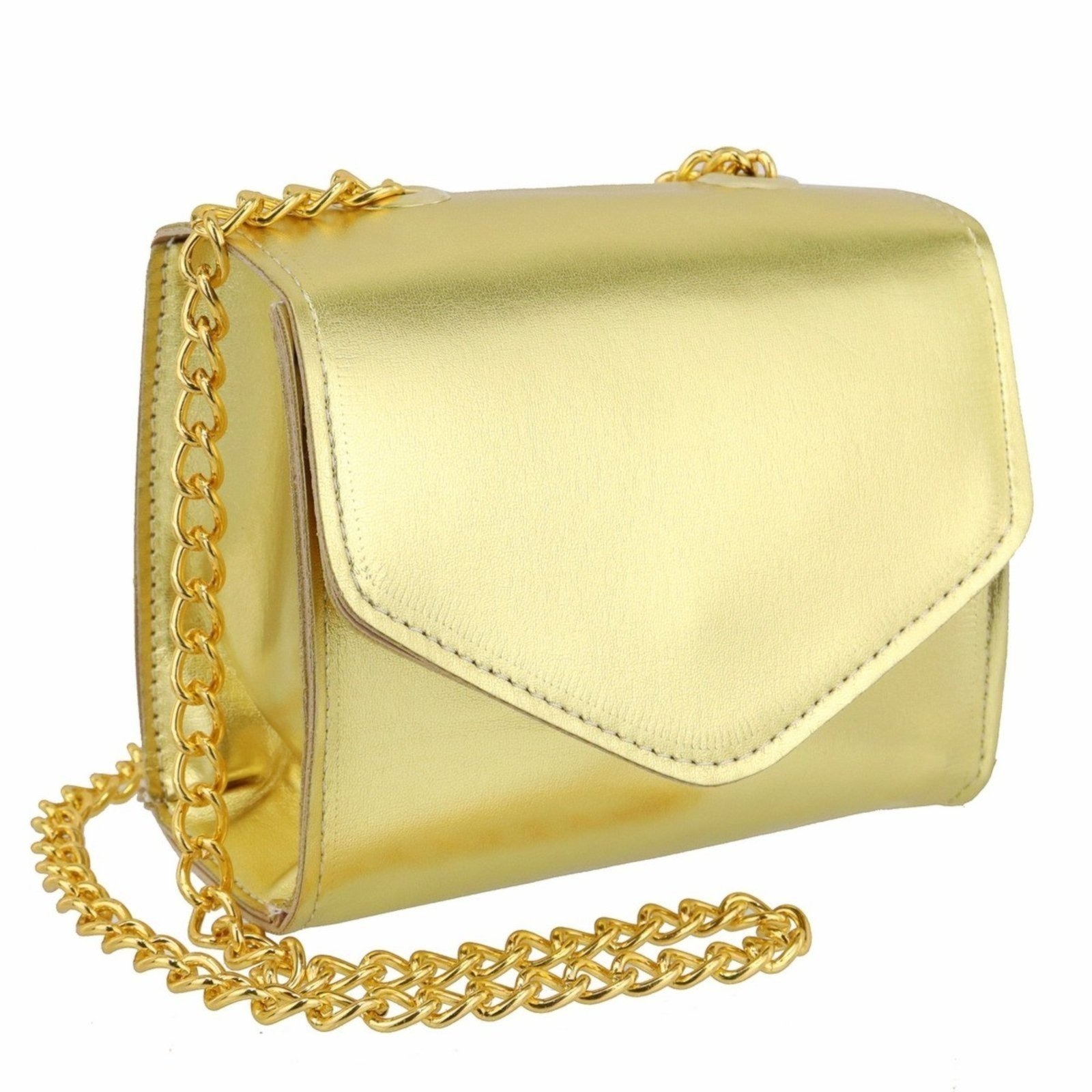 Imagem principal Bolsa Feminina Pequena Lavini Metalizada de Alça Corrente Dourada Lavini Shoes dourado