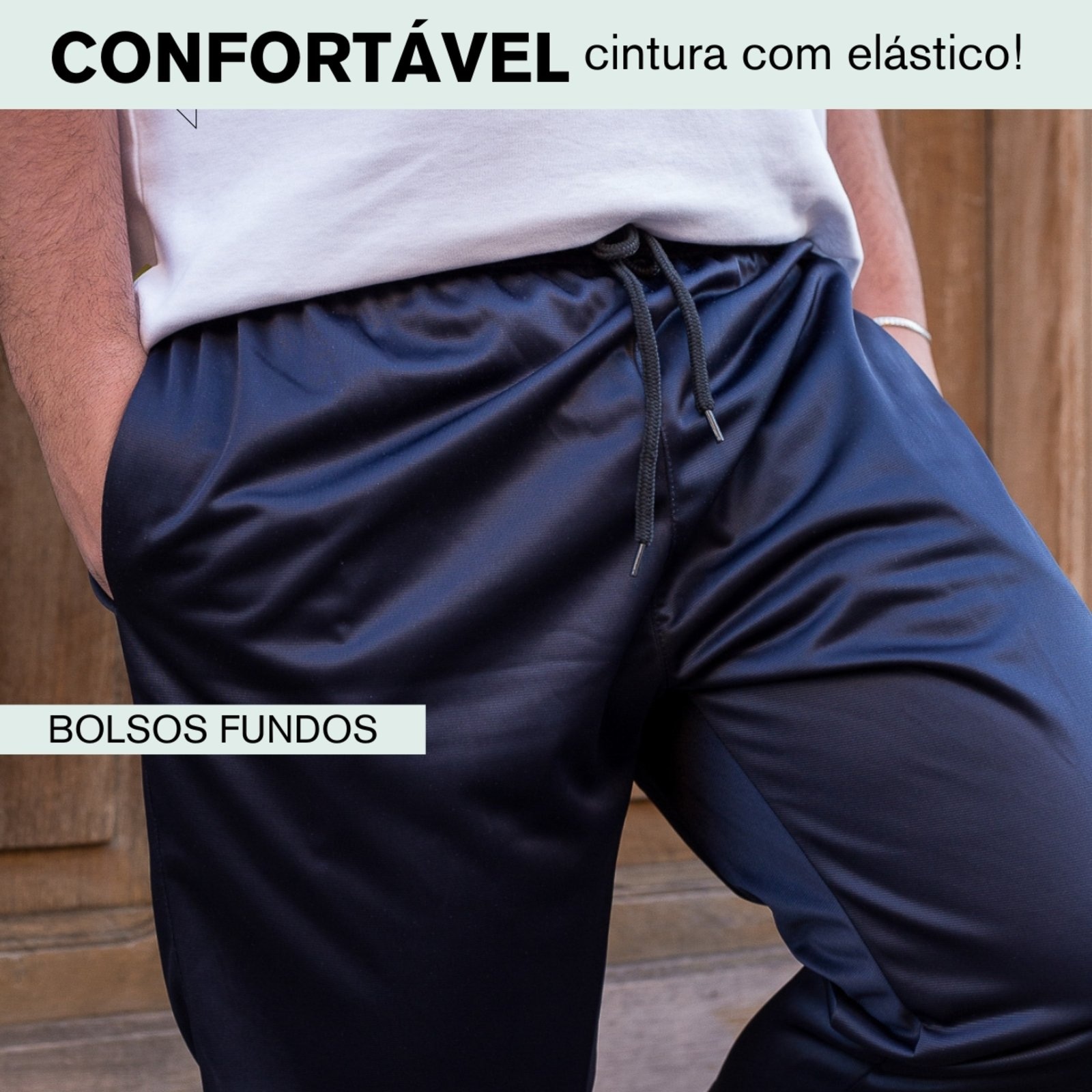 Imagem principal Calça Plus Size KS Tecido Helanca Flanelada Premium Academia Esporte Conforto KS azul/azul marinho